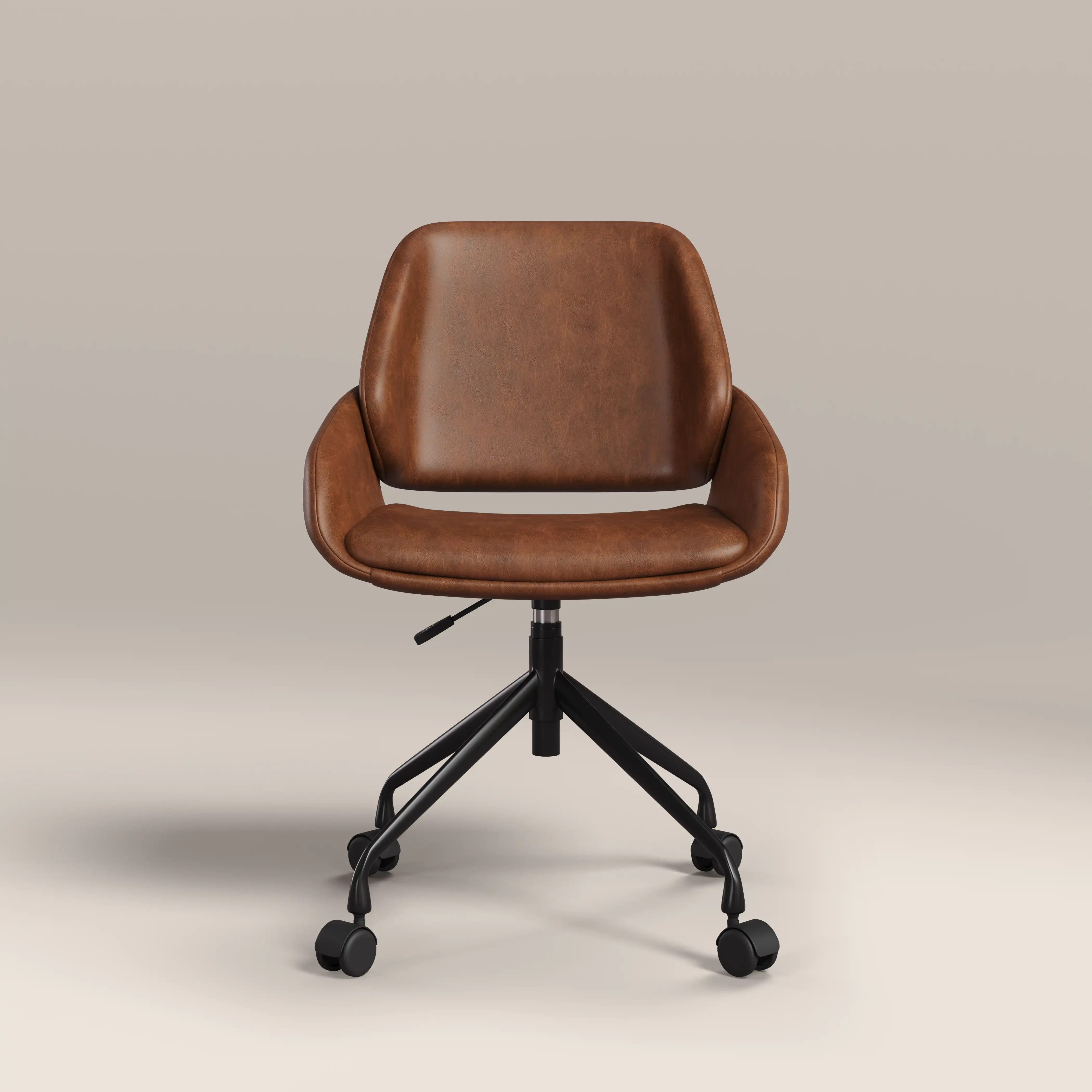 Franklin Office Chair | Vintage Tan Faux Leather & Black - Image 5