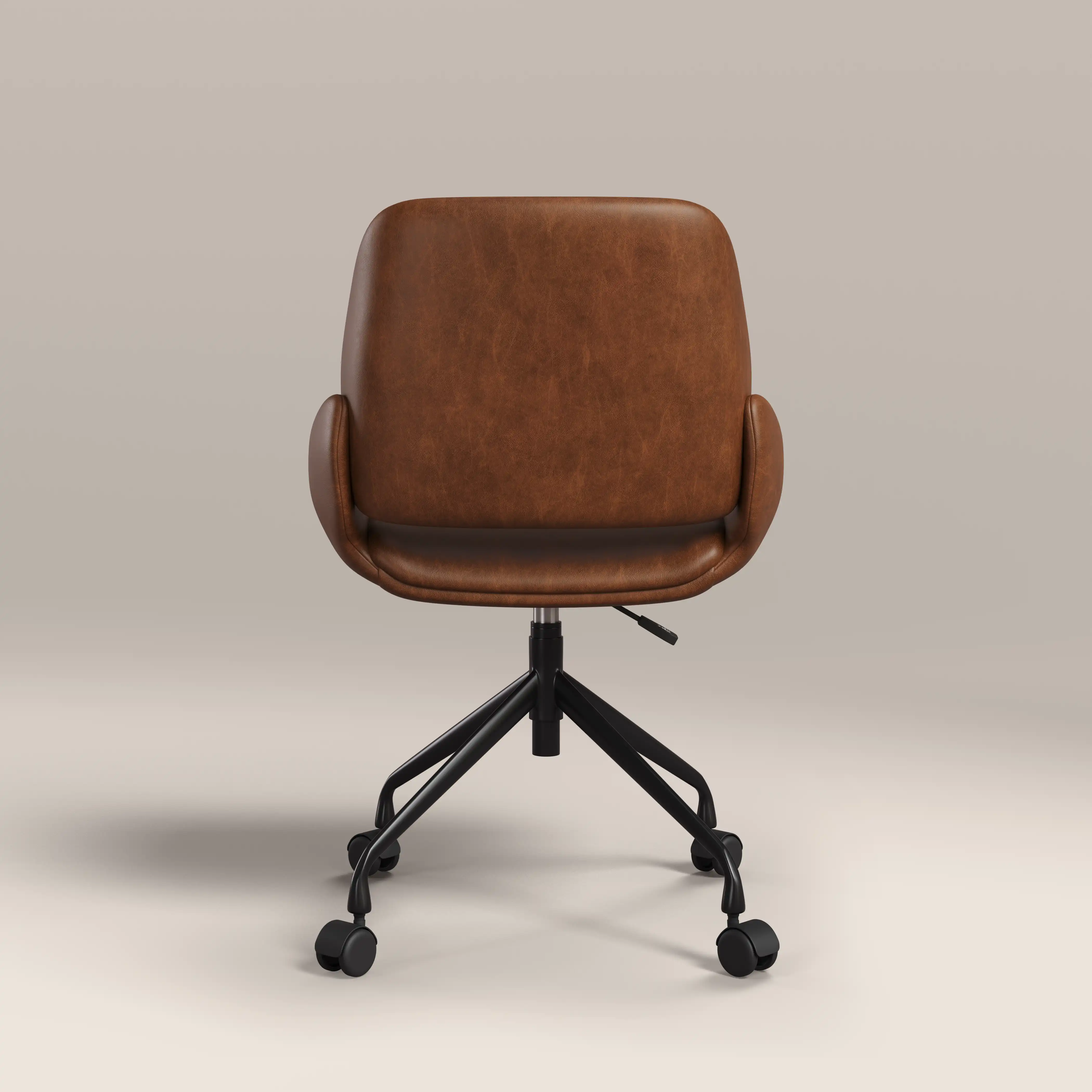 Franklin Office Chair | Vintage Tan Faux Leather & Black - Image 7