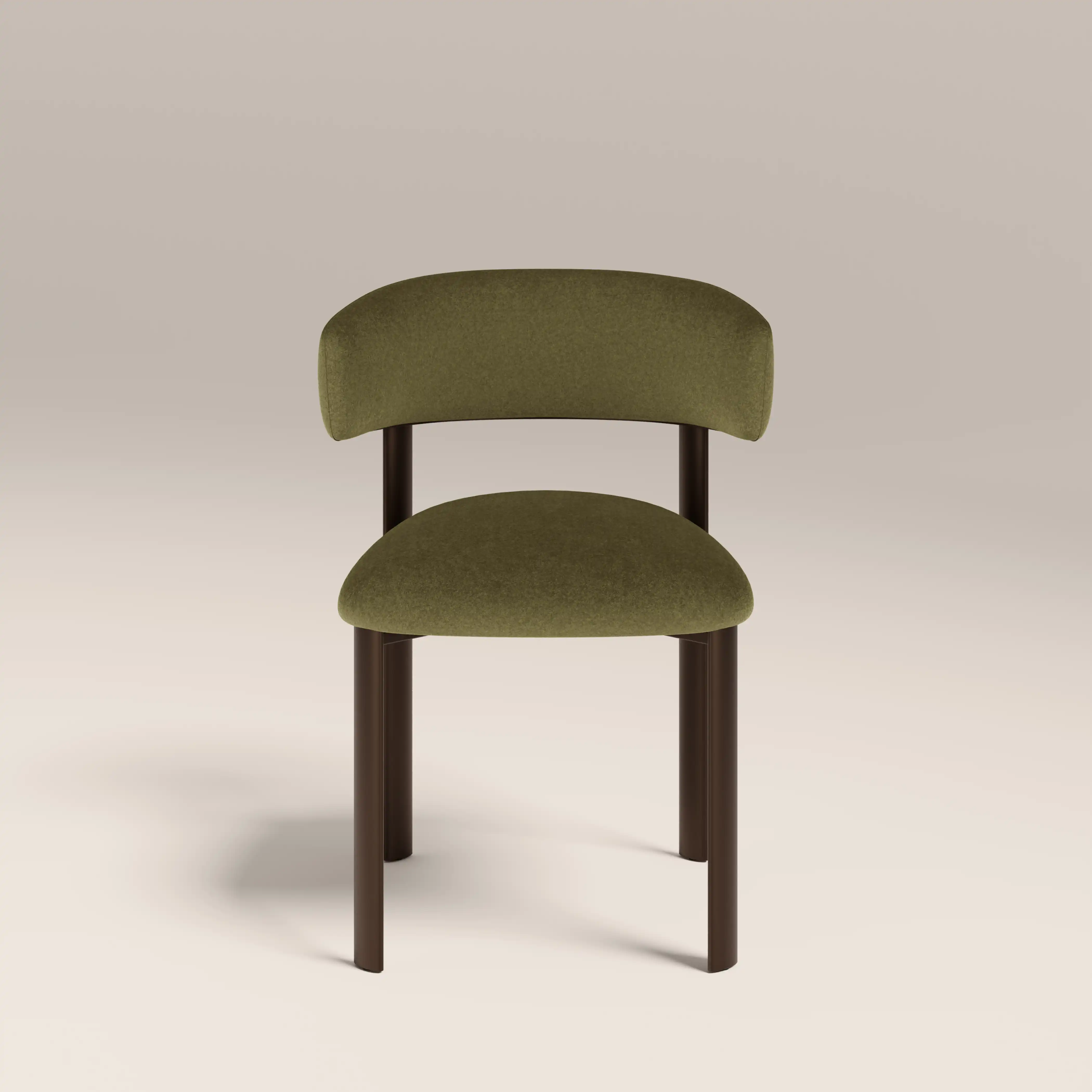 Frey Dining Chair | Moss Green Sustainable Mohair Velvet & Burnished Bronze - Image 3