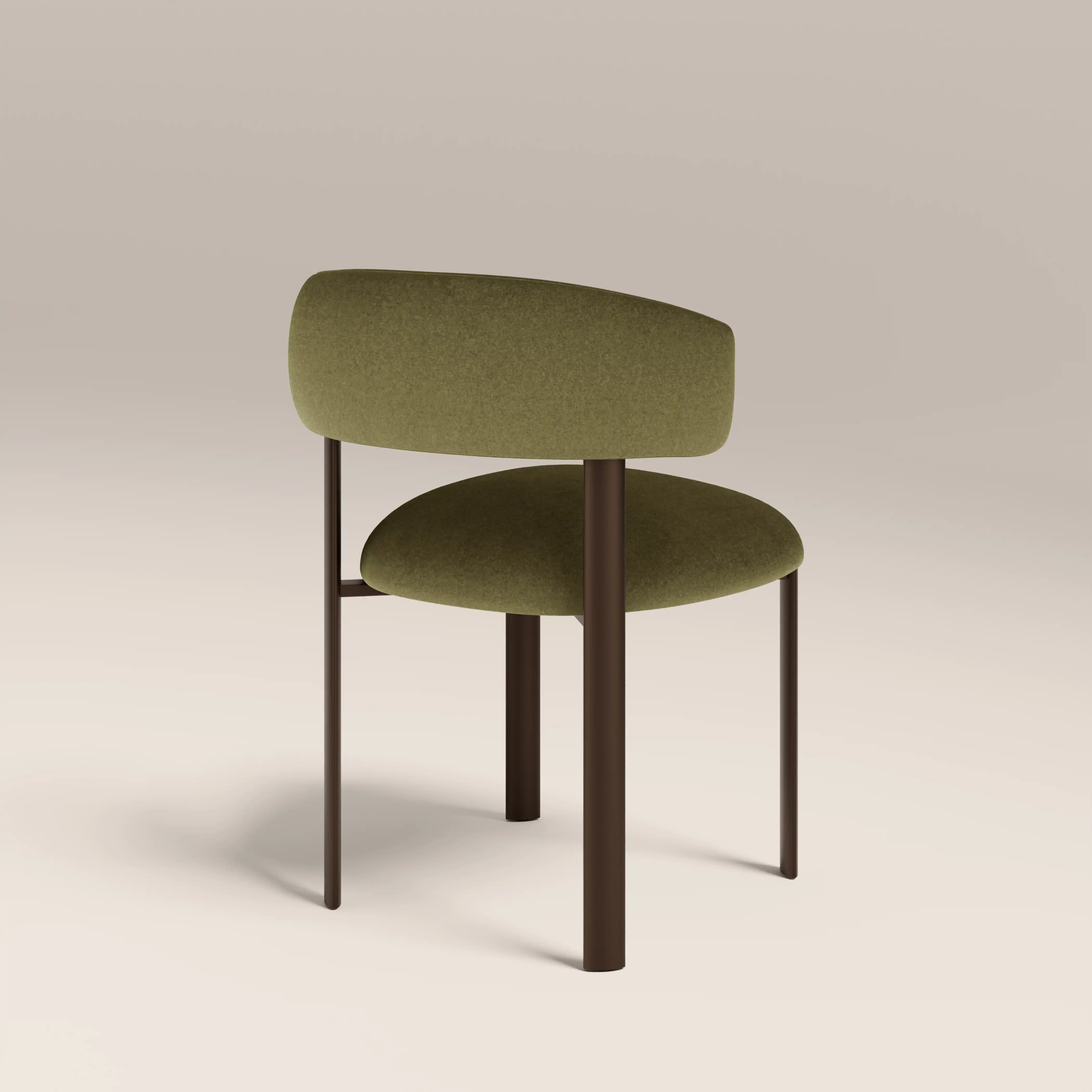 Frey Dining Chair | Moss Green Sustainable Mohair Velvet & Burnished Bronze - Image 6