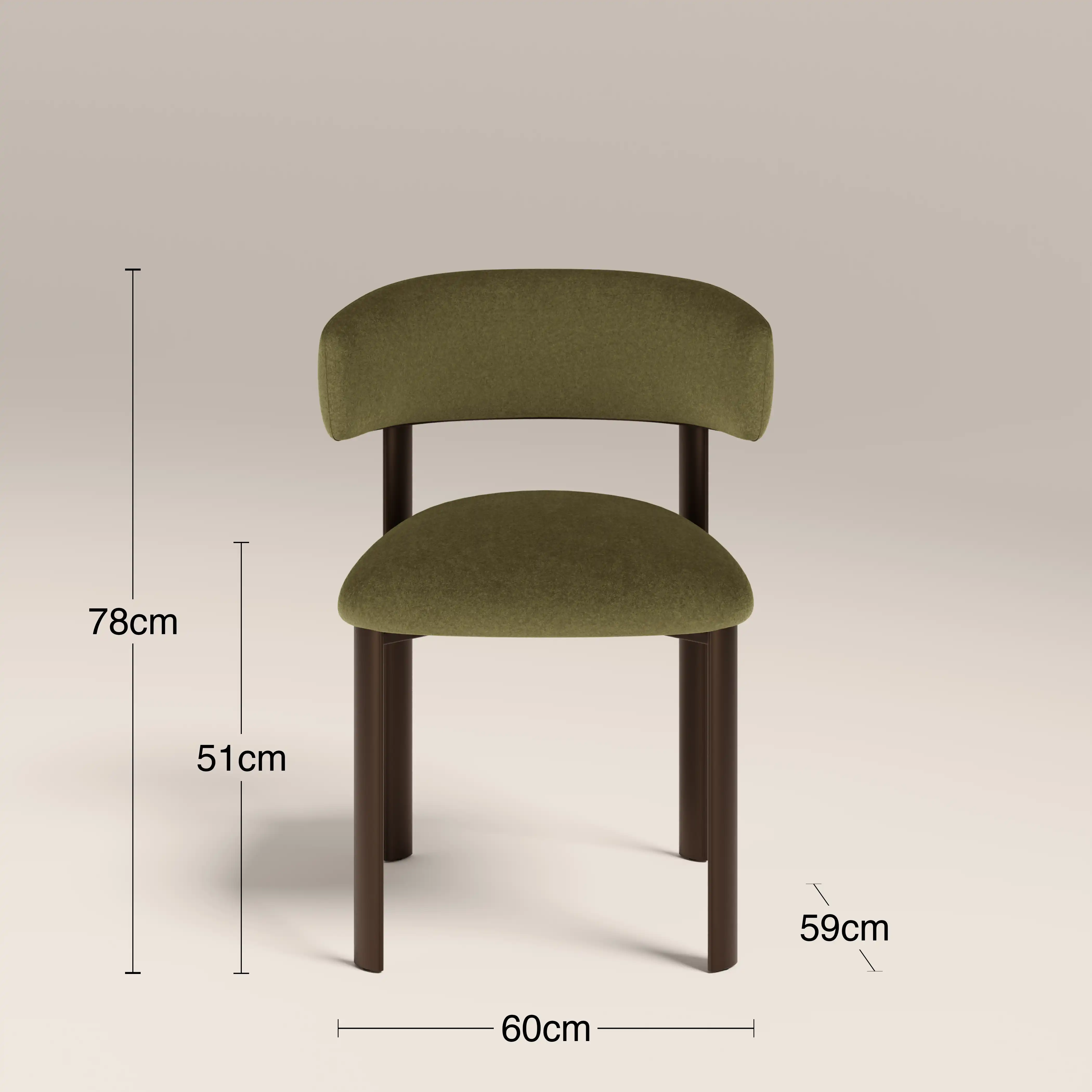 Frey Dining Chair | Moss Green Sustainable Mohair Velvet & Burnished Bronze - Image 8