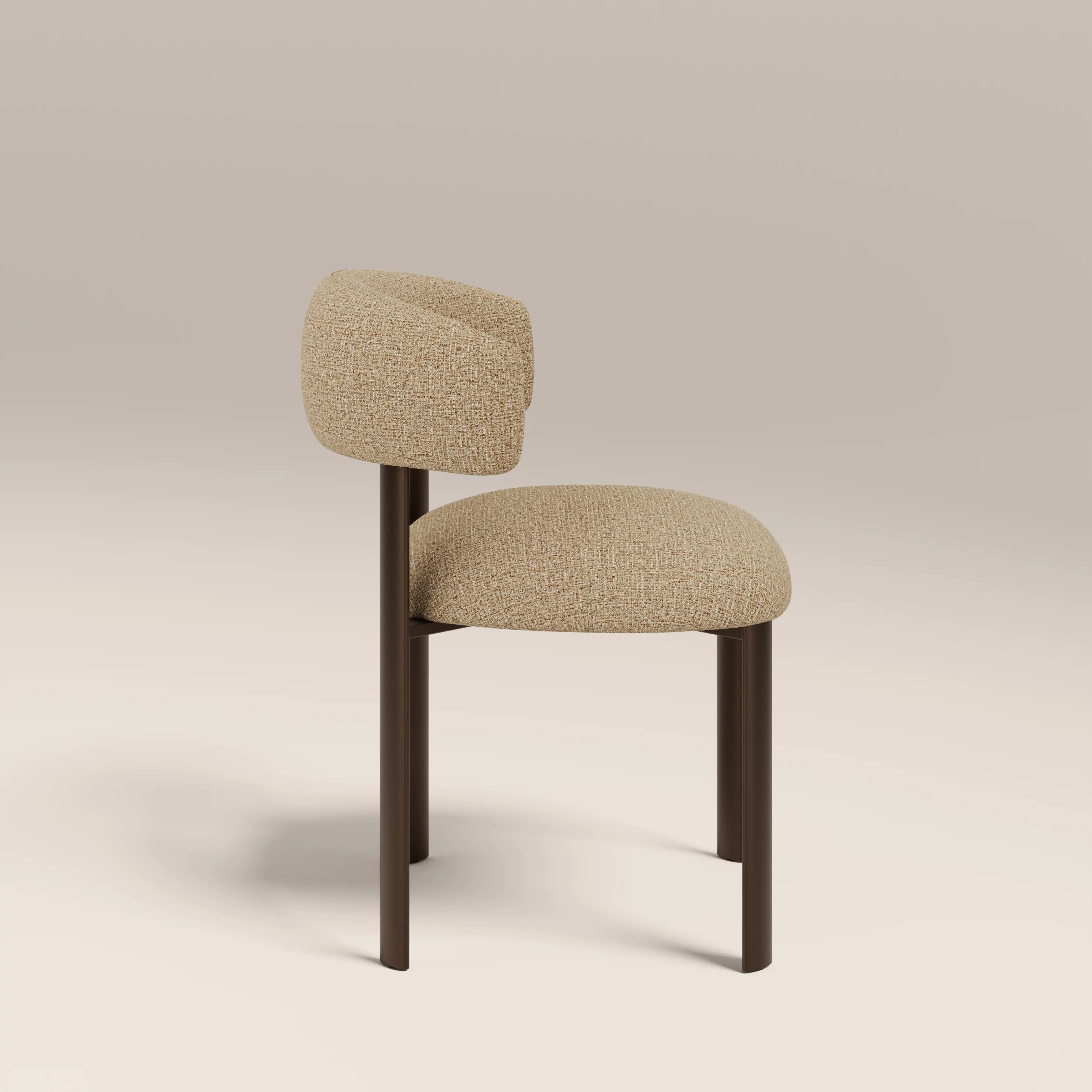 Frey Dining Chair | Speckled Latte Boucle & Burnished Bronze - Image 4