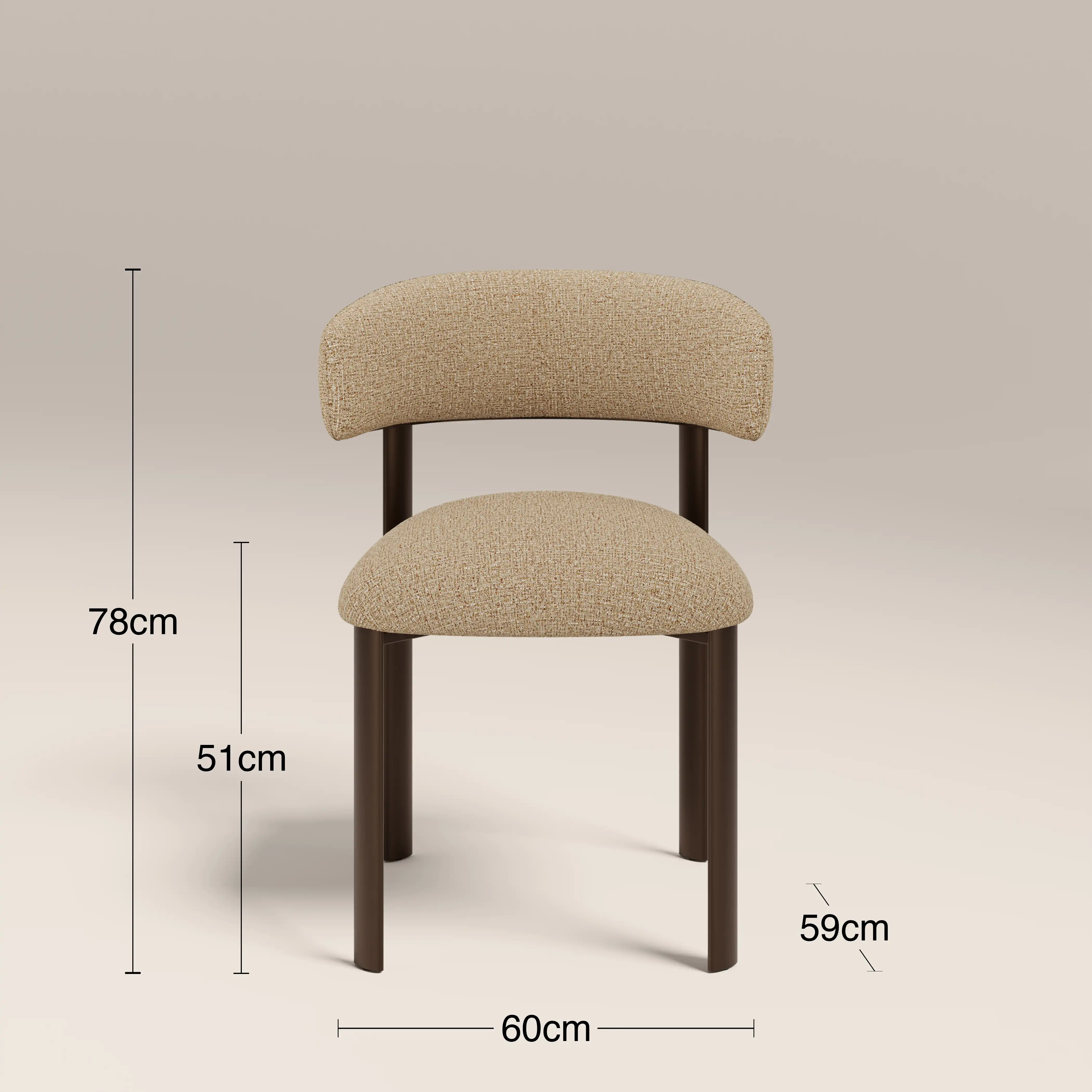 Frey Dining Chair | Speckled Latte Boucle & Burnished Bronze - Image 7
