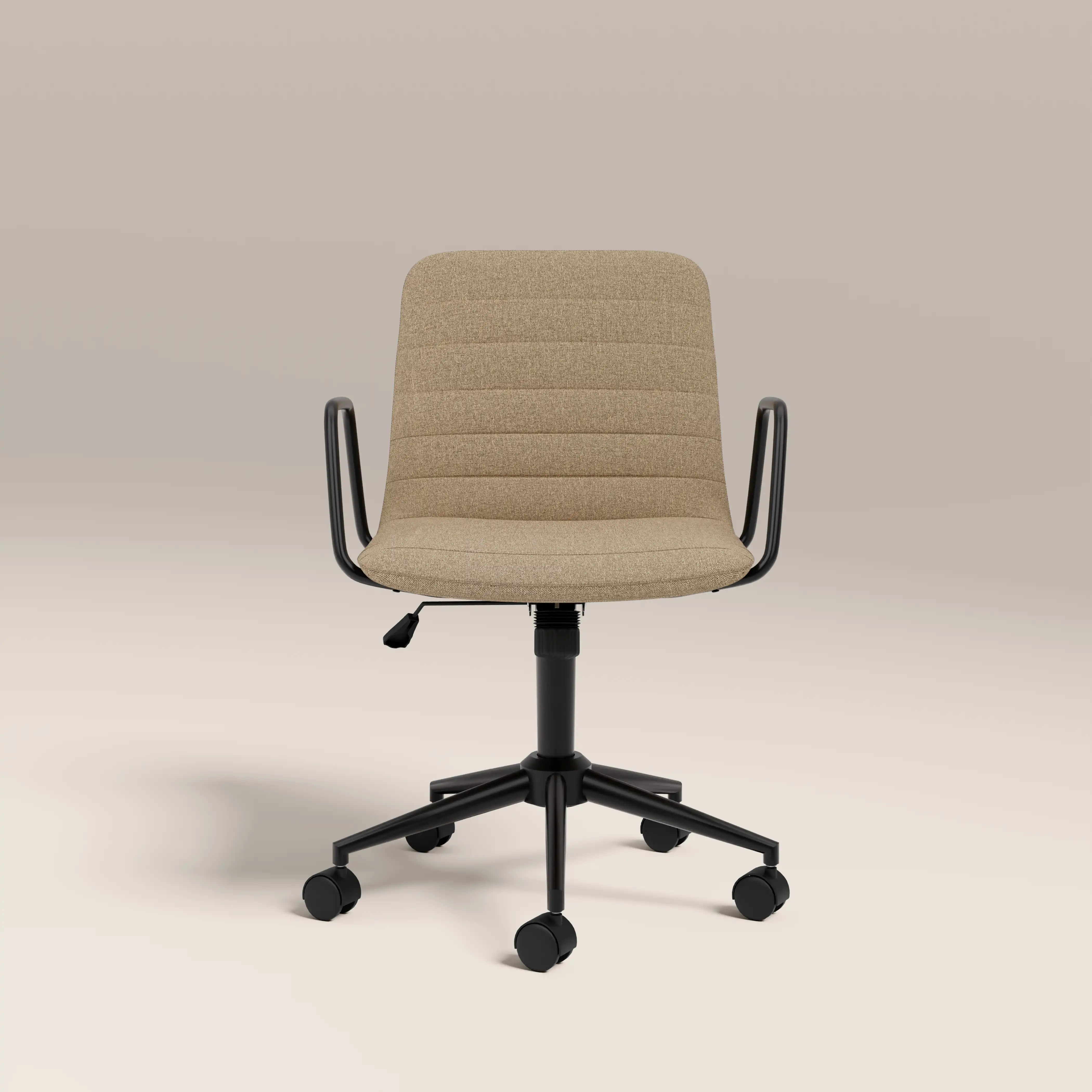 Gianna Office Chair | Latte Sustainable Fabric & Black - Image 3