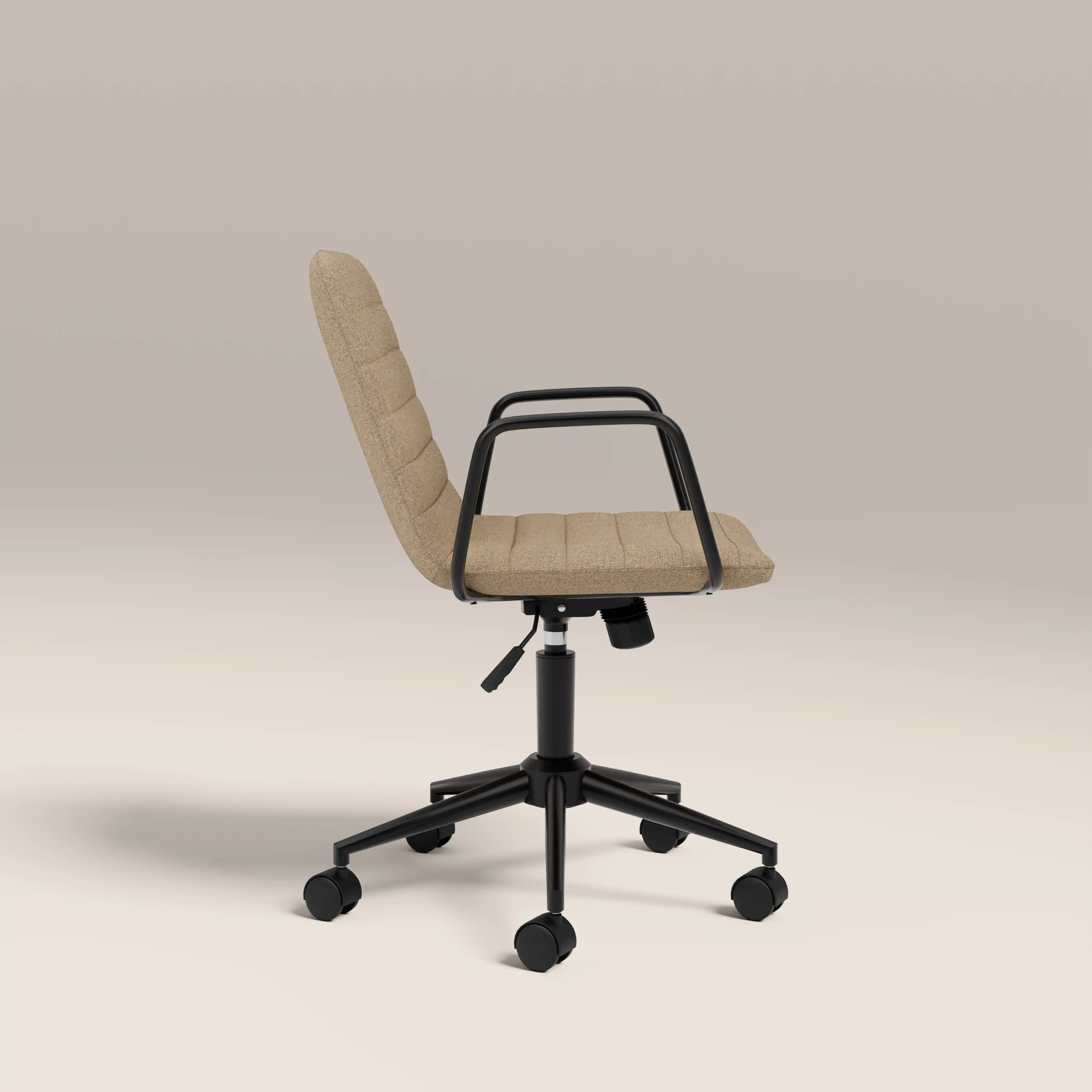 Gianna Office Chair | Latte Sustainable Fabric & Black - Image 5