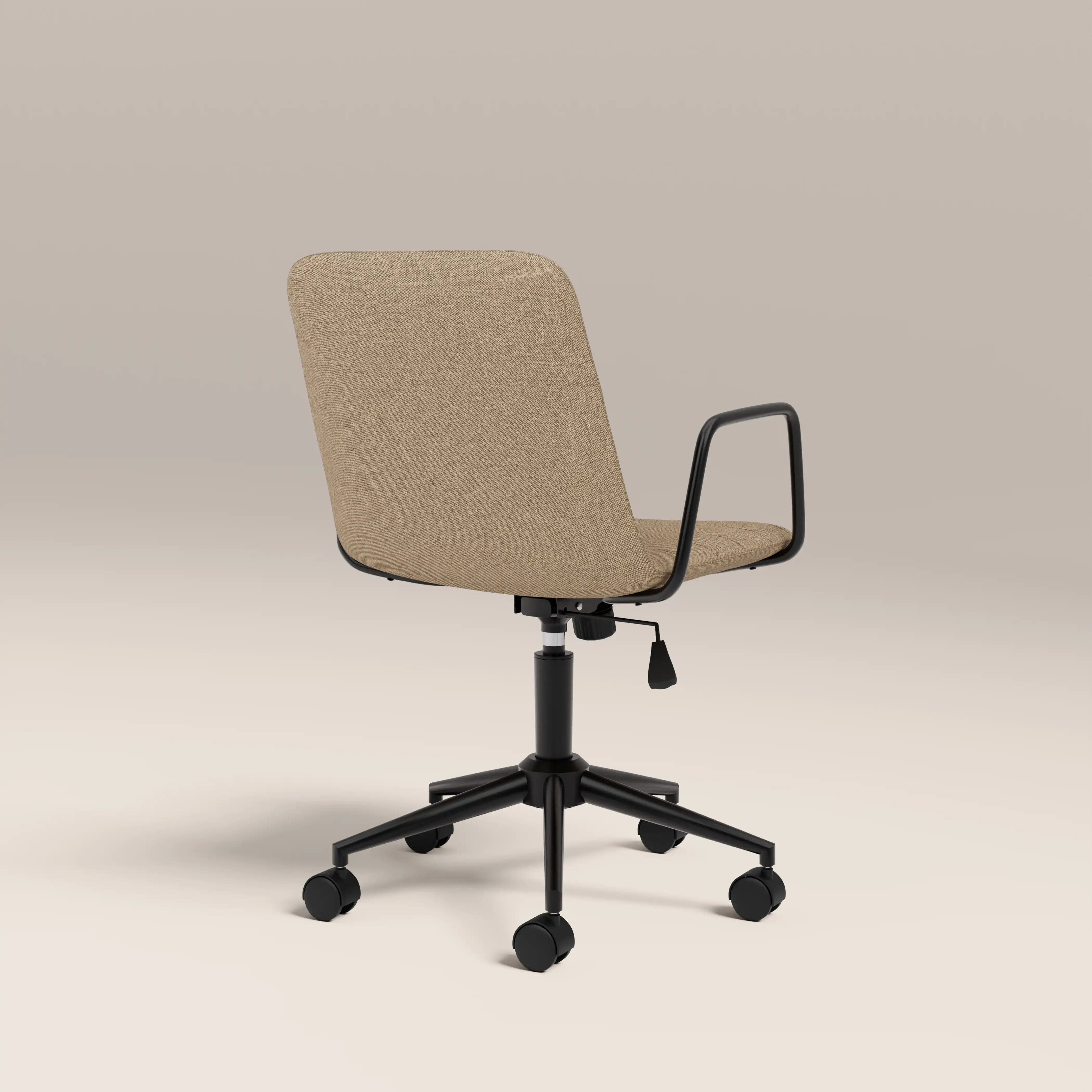 Gianna Office Chair | Latte Sustainable Fabric & Black - Image 6