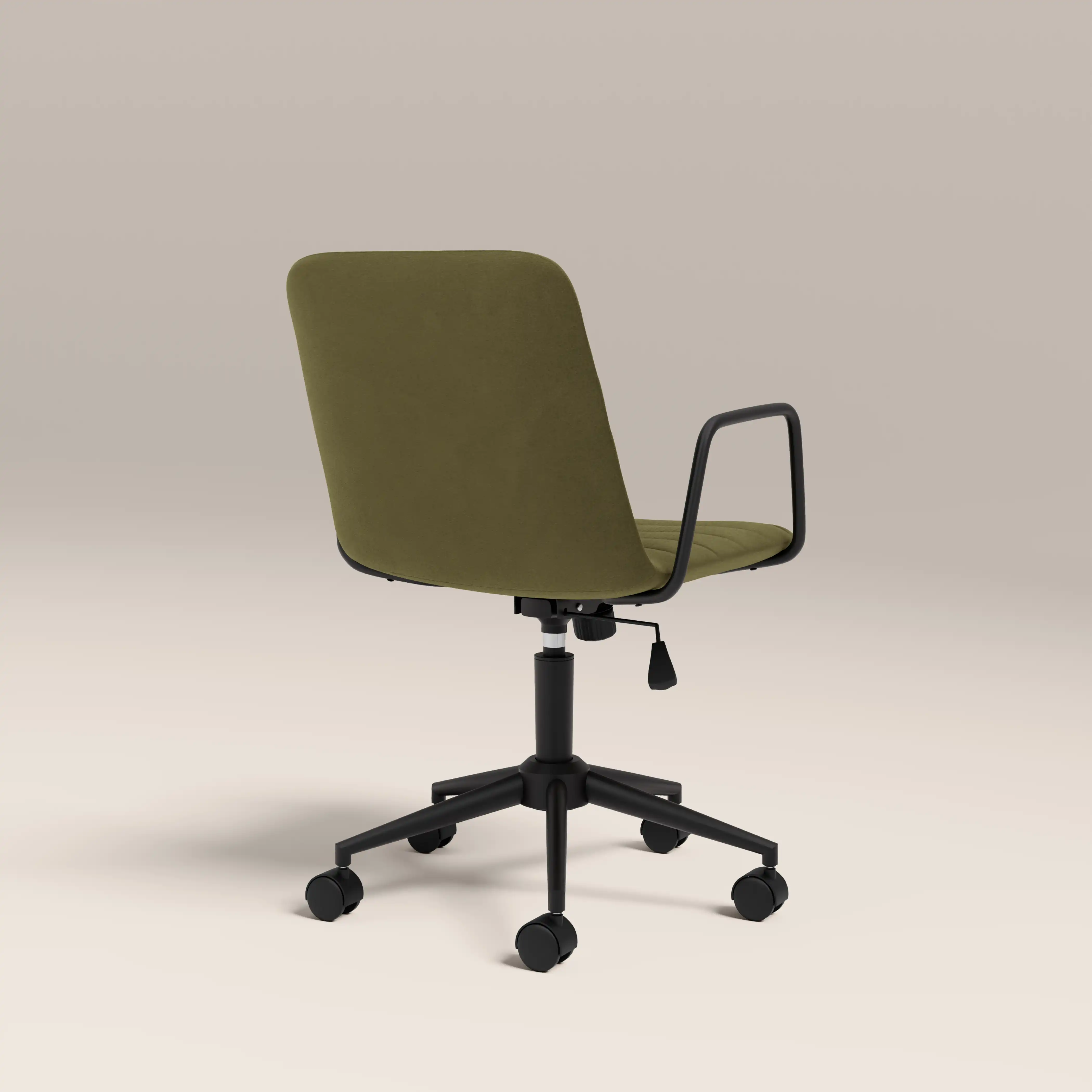 Gianna Office Chair | Moss Green Sustainable Mohair Velvet & Black - Image 6