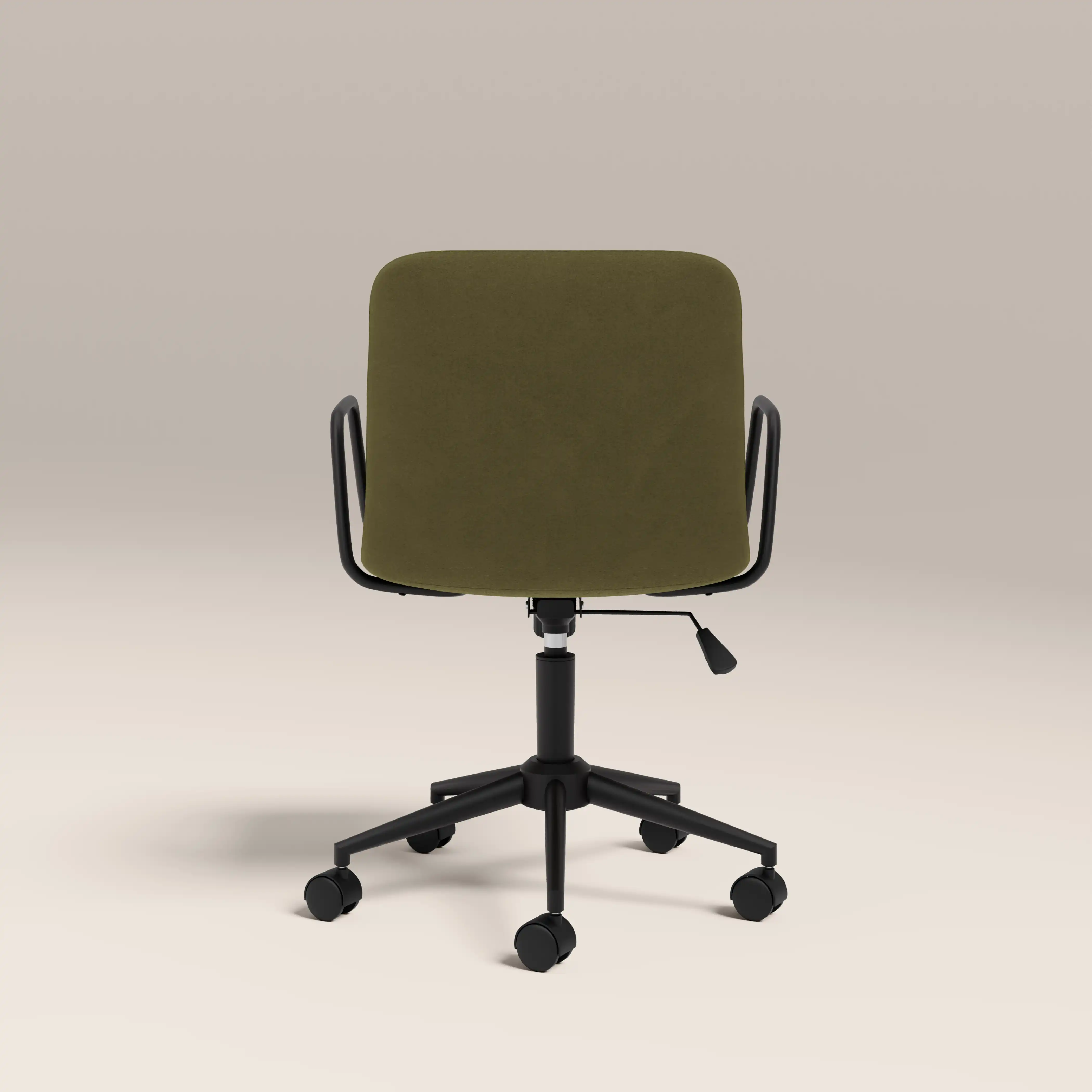 Gianna Office Chair | Moss Green Sustainable Mohair Velvet & Black - Image 7