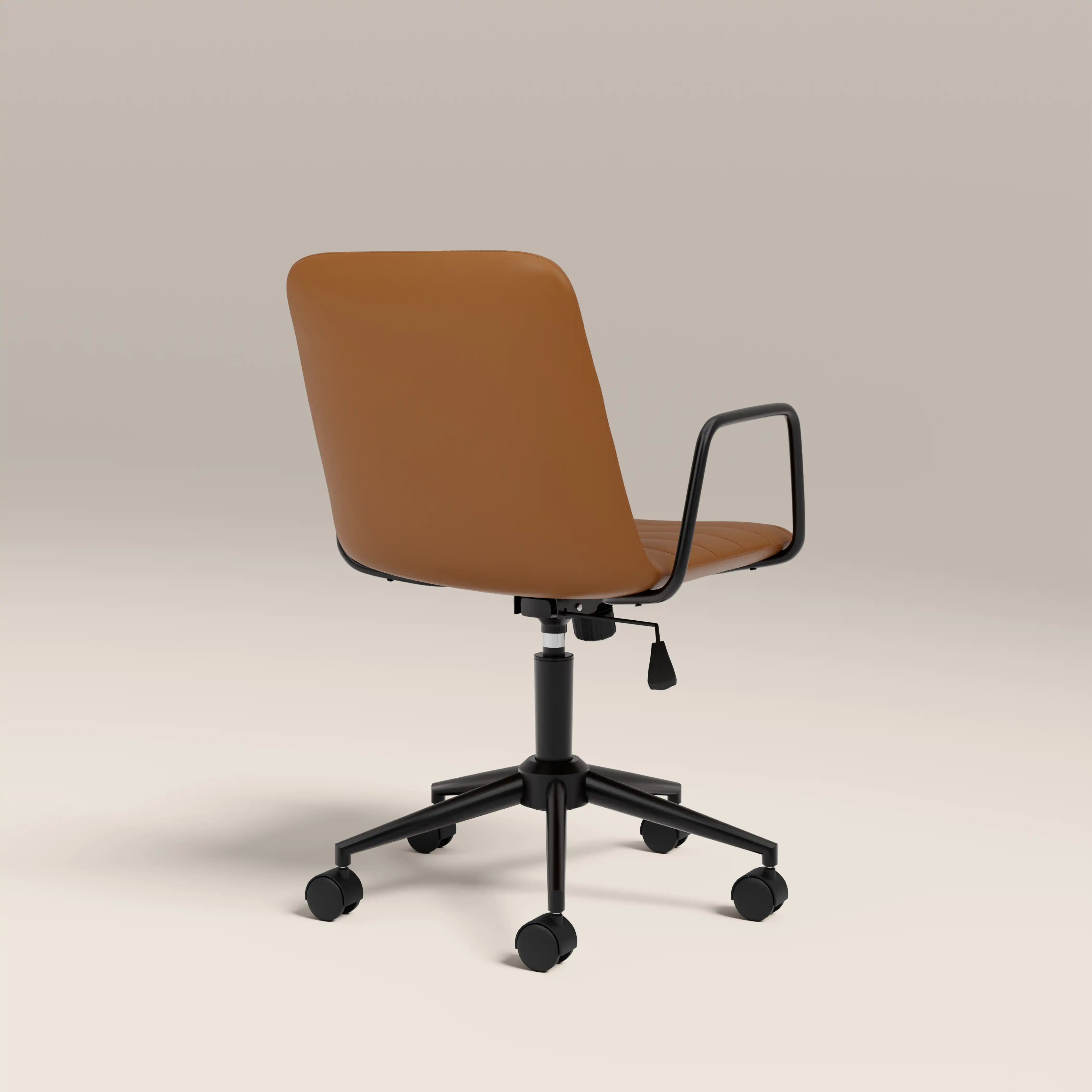 Gianna Office Chair | Tuscan Tan Faux Leather & Black - Image 5