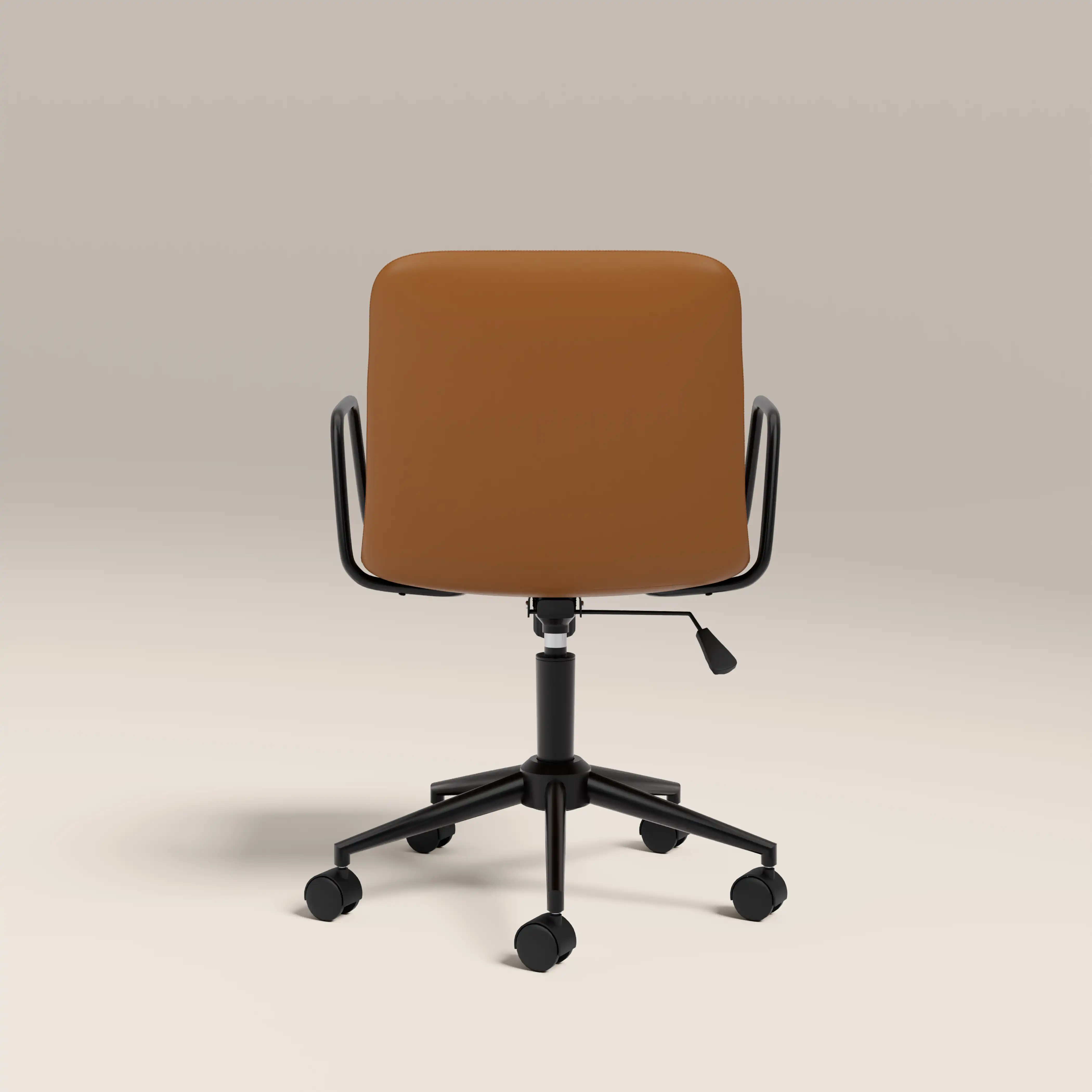 Gianna Office Chair | Tuscan Tan Faux Leather & Black - Image 6