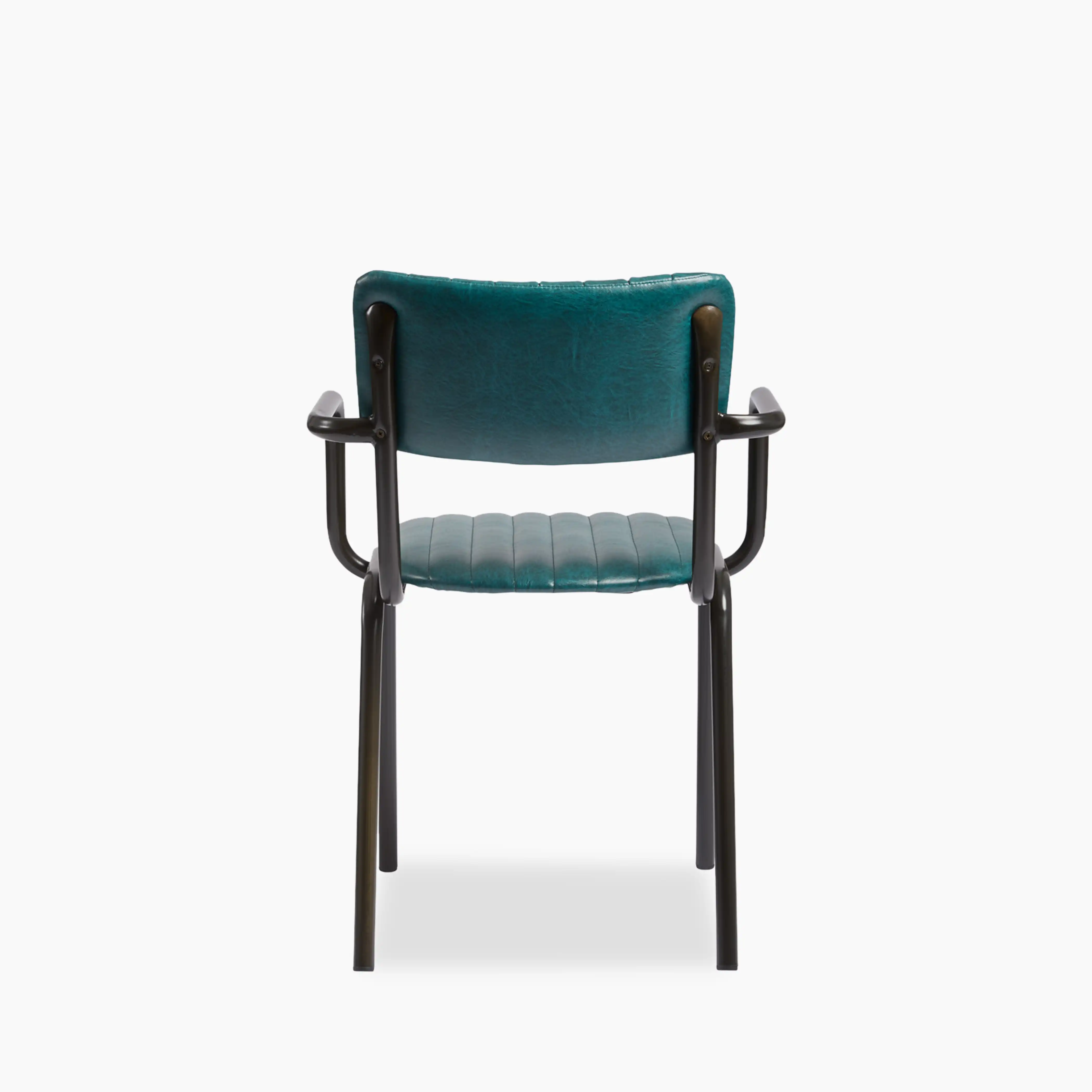 Gibson Stackable Carver Dining Chair | Teal Faux Leather & Black - Image 4