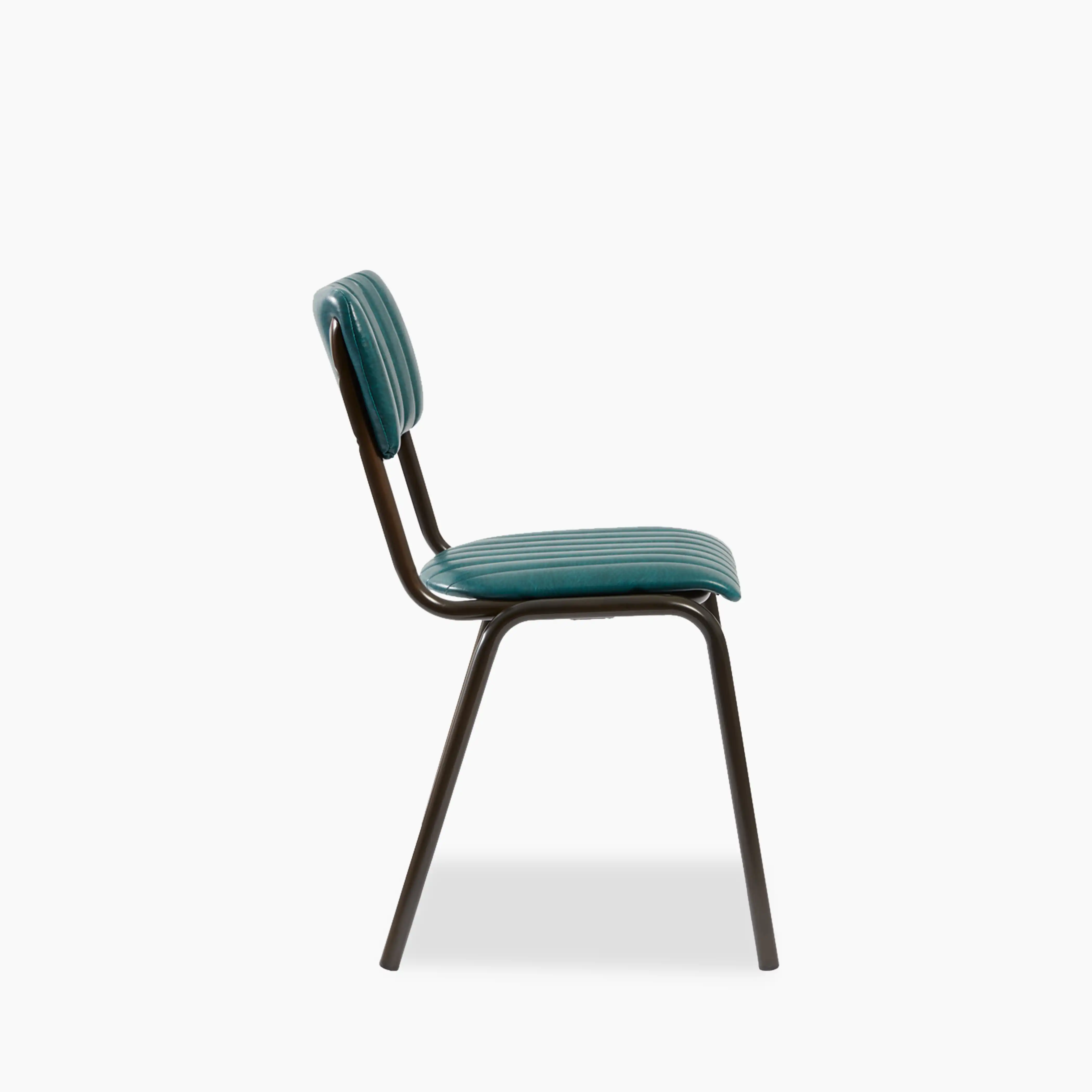 Gibson Stackable Dining Chair | Teal Faux Leather & Black - Image 3