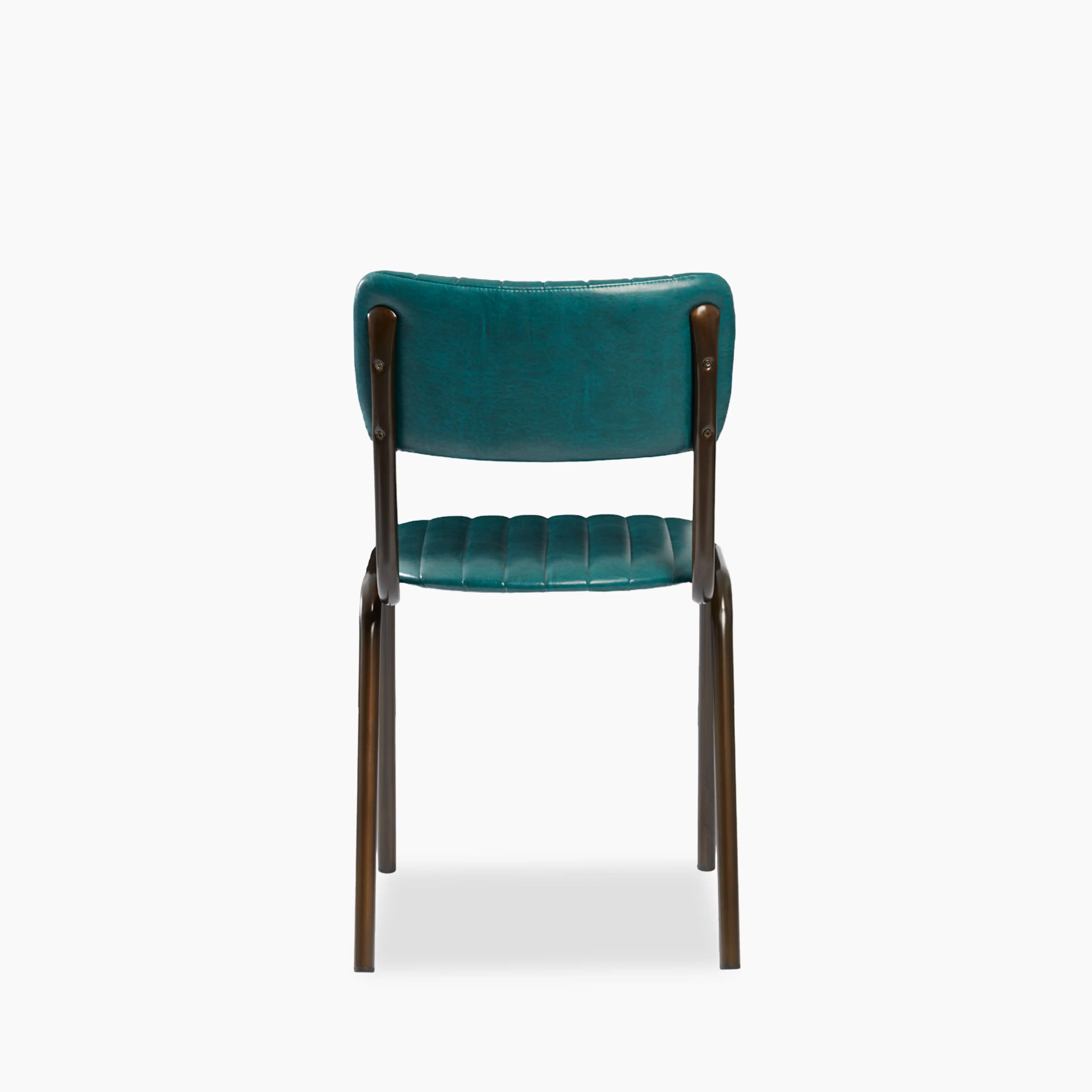 Gibson Stackable Dining Chair | Teal Faux Leather & Black - Image 4