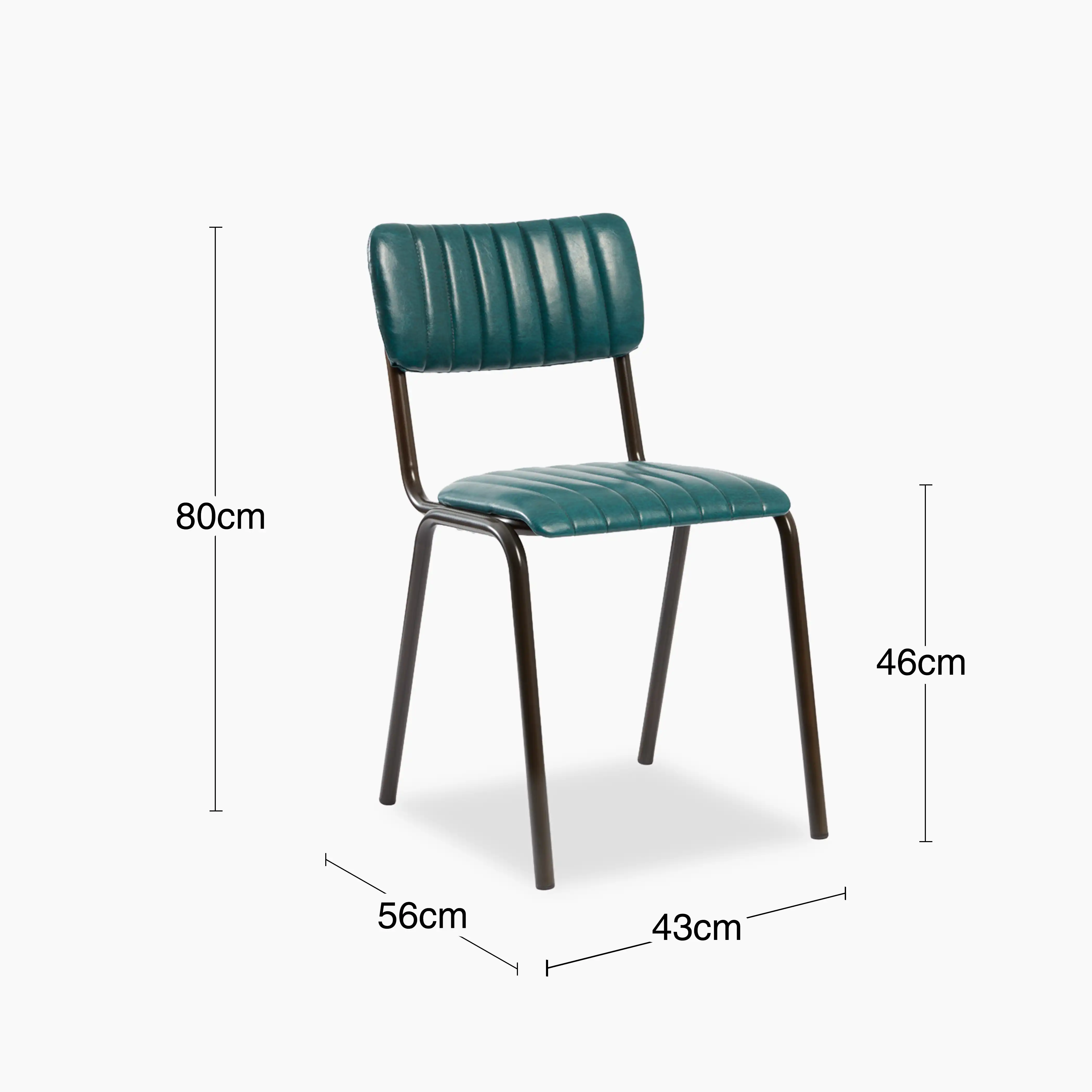 Gibson Stackable Dining Chair | Teal Faux Leather & Black - Image 5