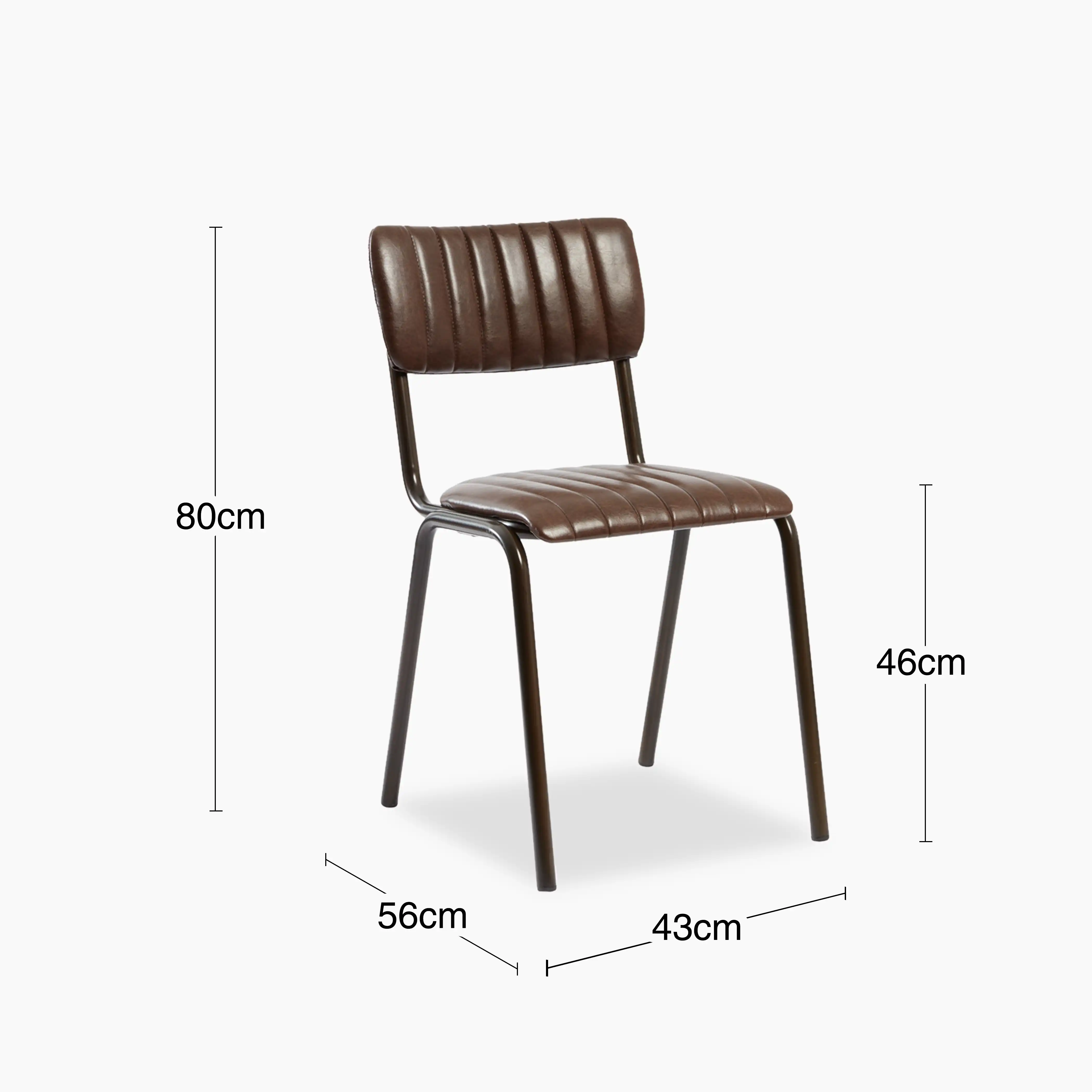 Gibson Stackable Dining Chair | Vintage Brown Faux Leather & Black - Image 5