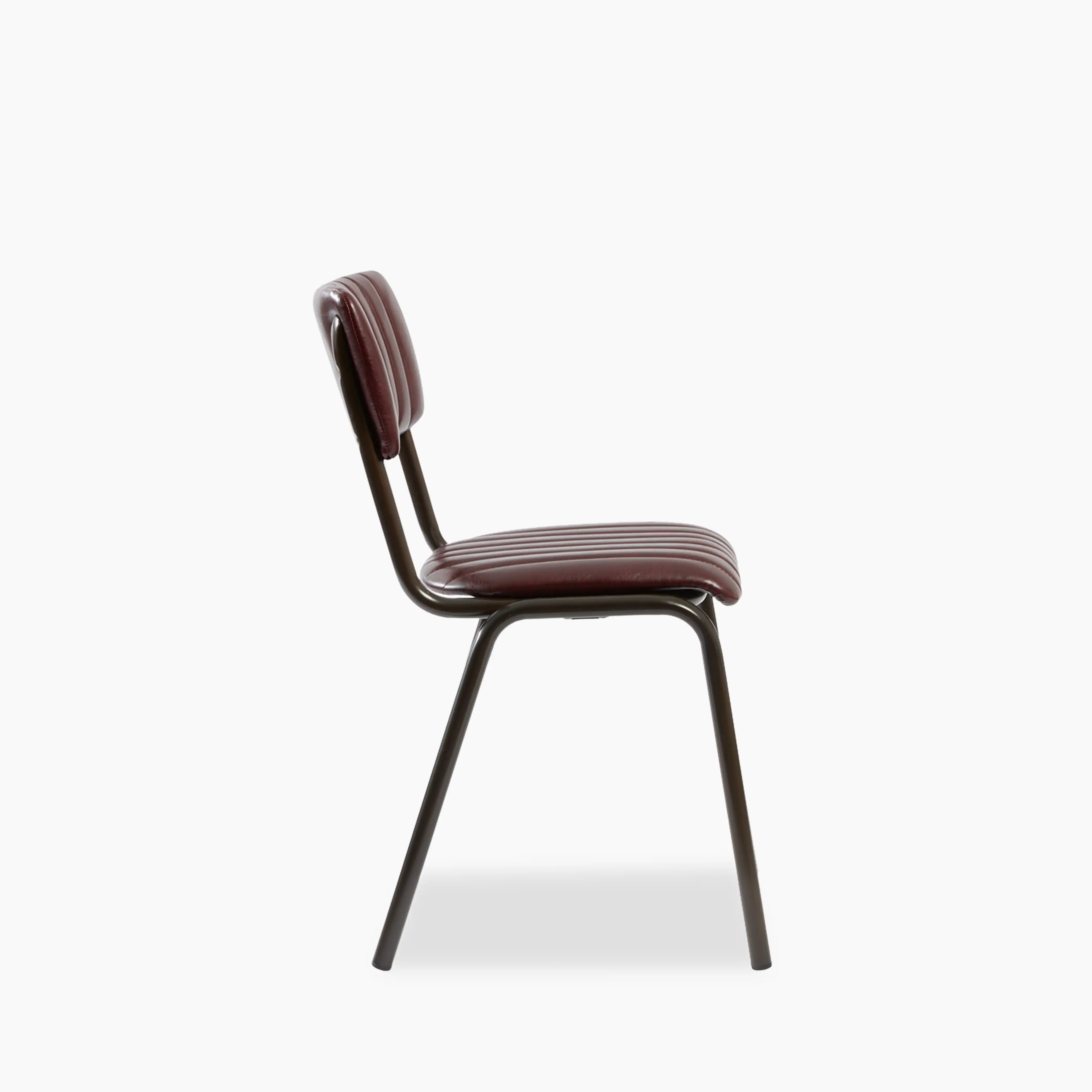 Gibson Stackable Dining Chair | Vintage Red Faux Leather & Black - Image 3