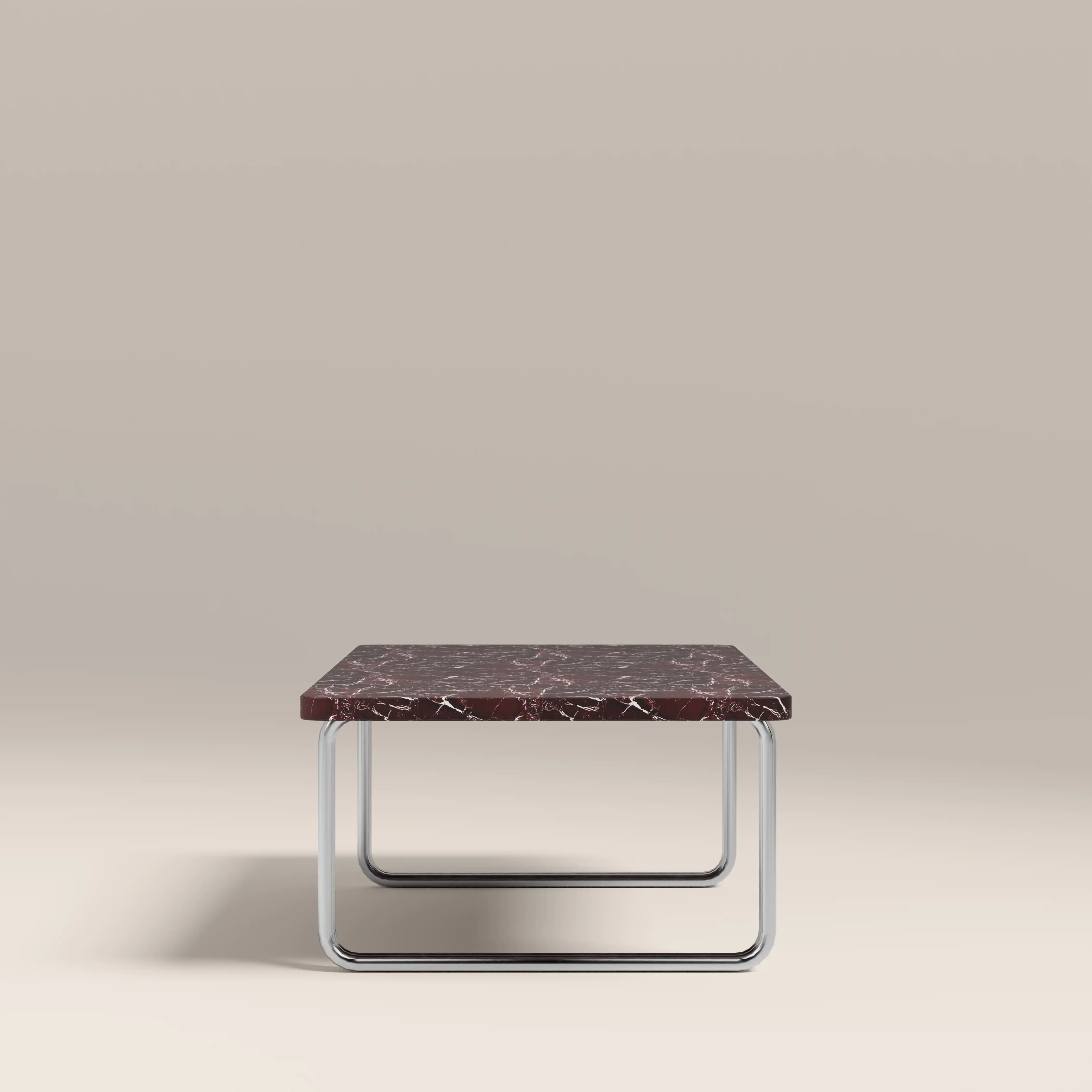 Gio Rectangle Coffee Table | Burgundy Rosso Levanto Marble & Chrome - Image 5