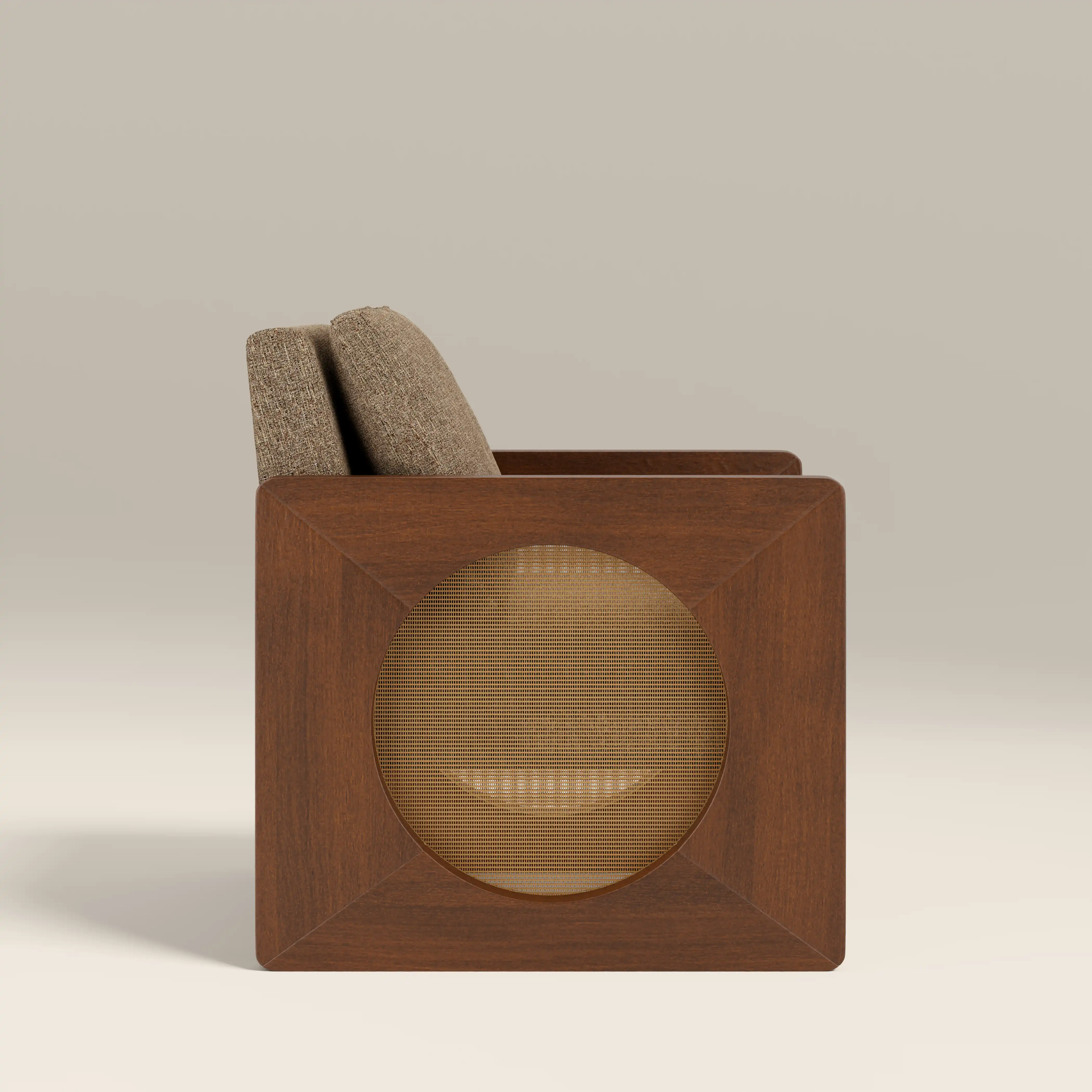 Greta Accent Chair | Speckled Cappuccino Boucle & Walnut - Image 5