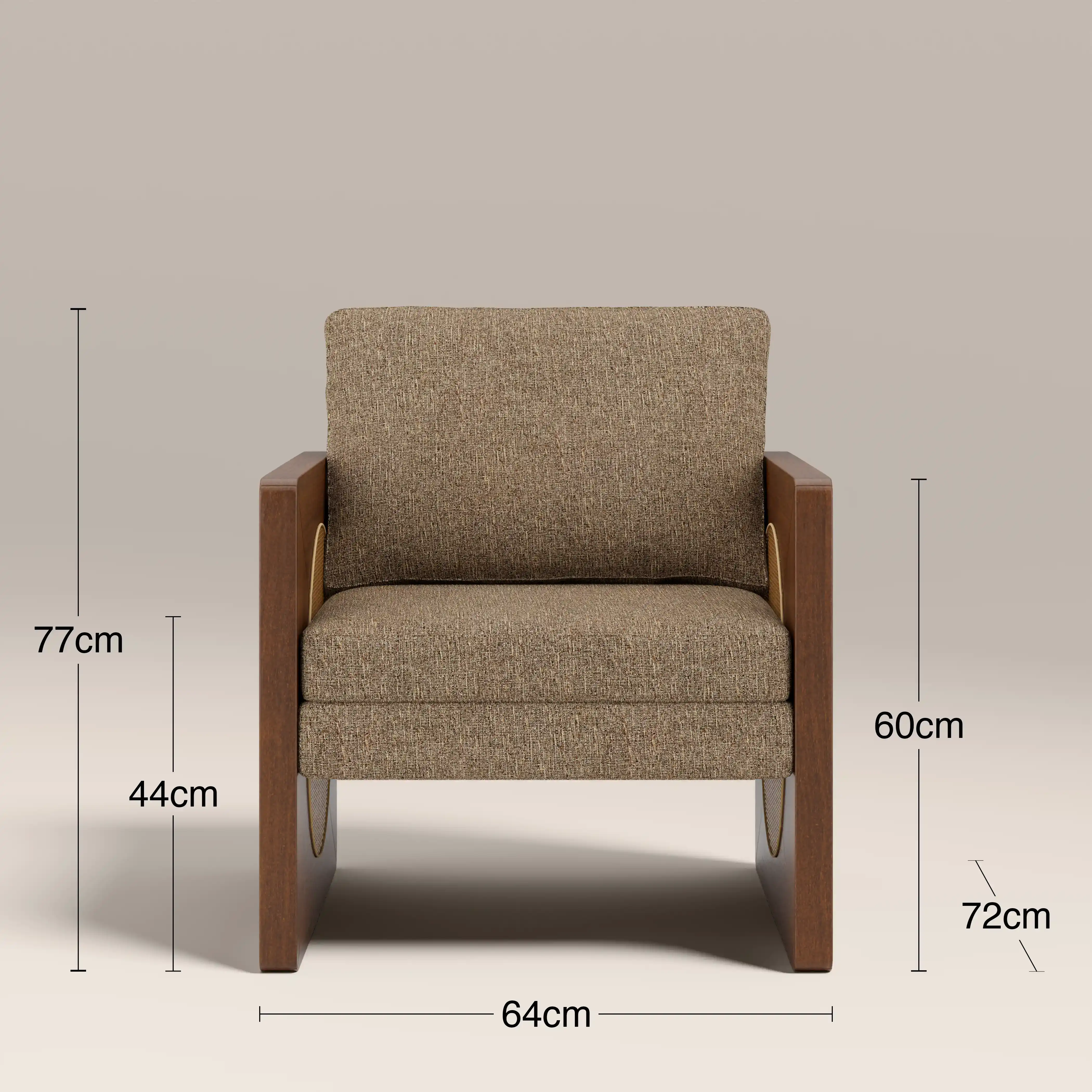 Greta Accent Chair | Speckled Cappuccino Boucle & Walnut - Image 8