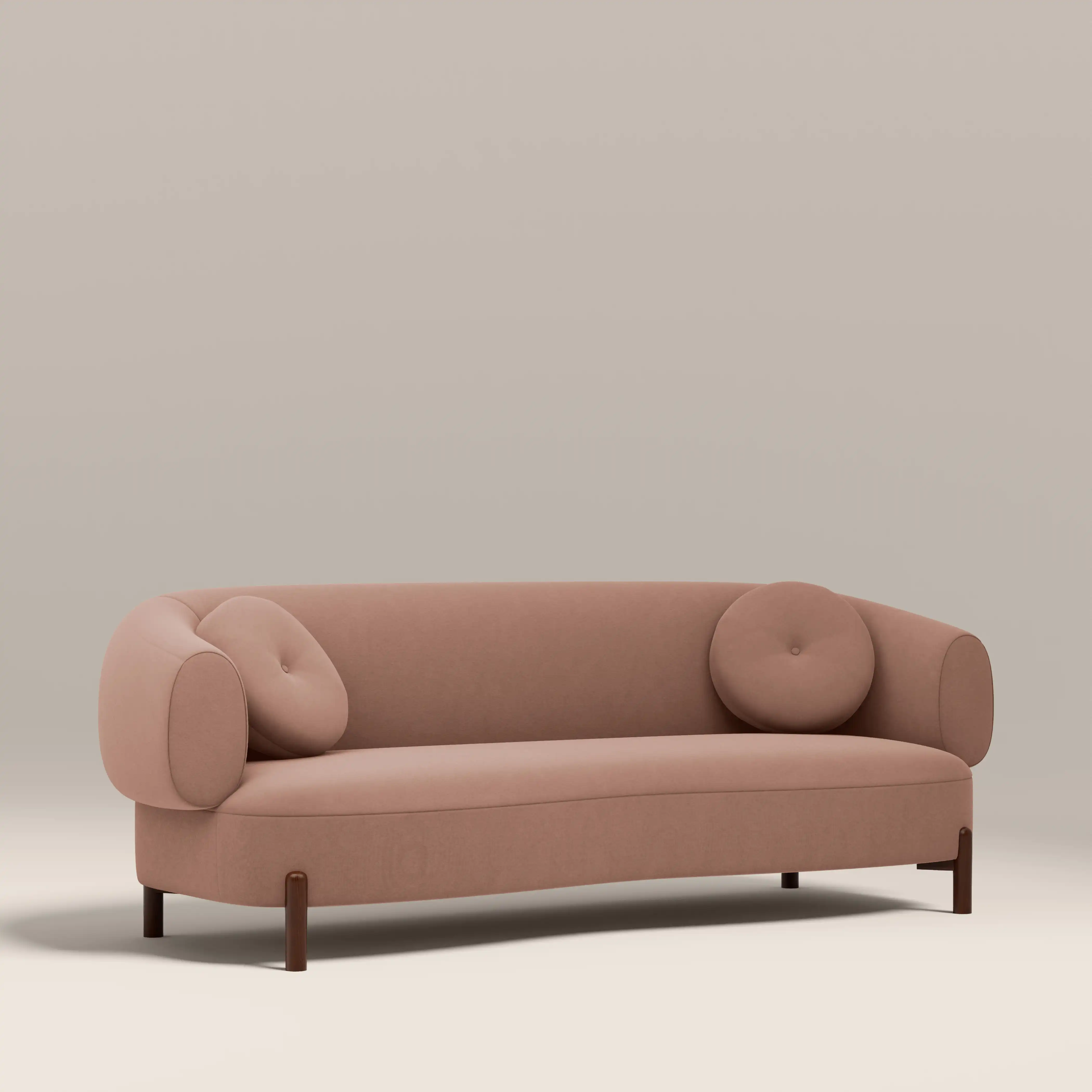 Hallfield 3 Seater Sofa | Blush Pink Sustainable Velvet - Image 3
