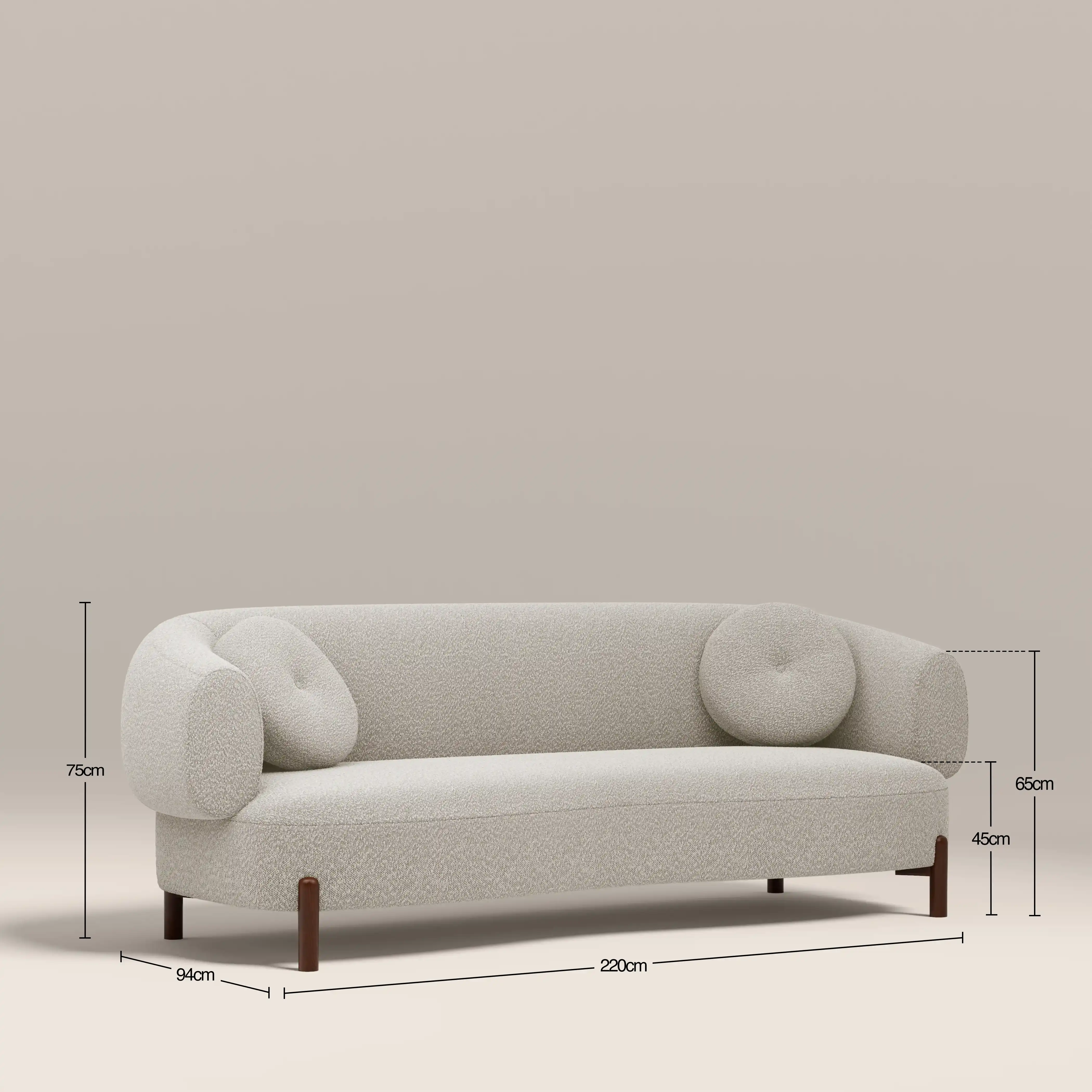 Hallfield 3 Seater Sofa | Speckled Stone Sustainable Boucle - Image 8