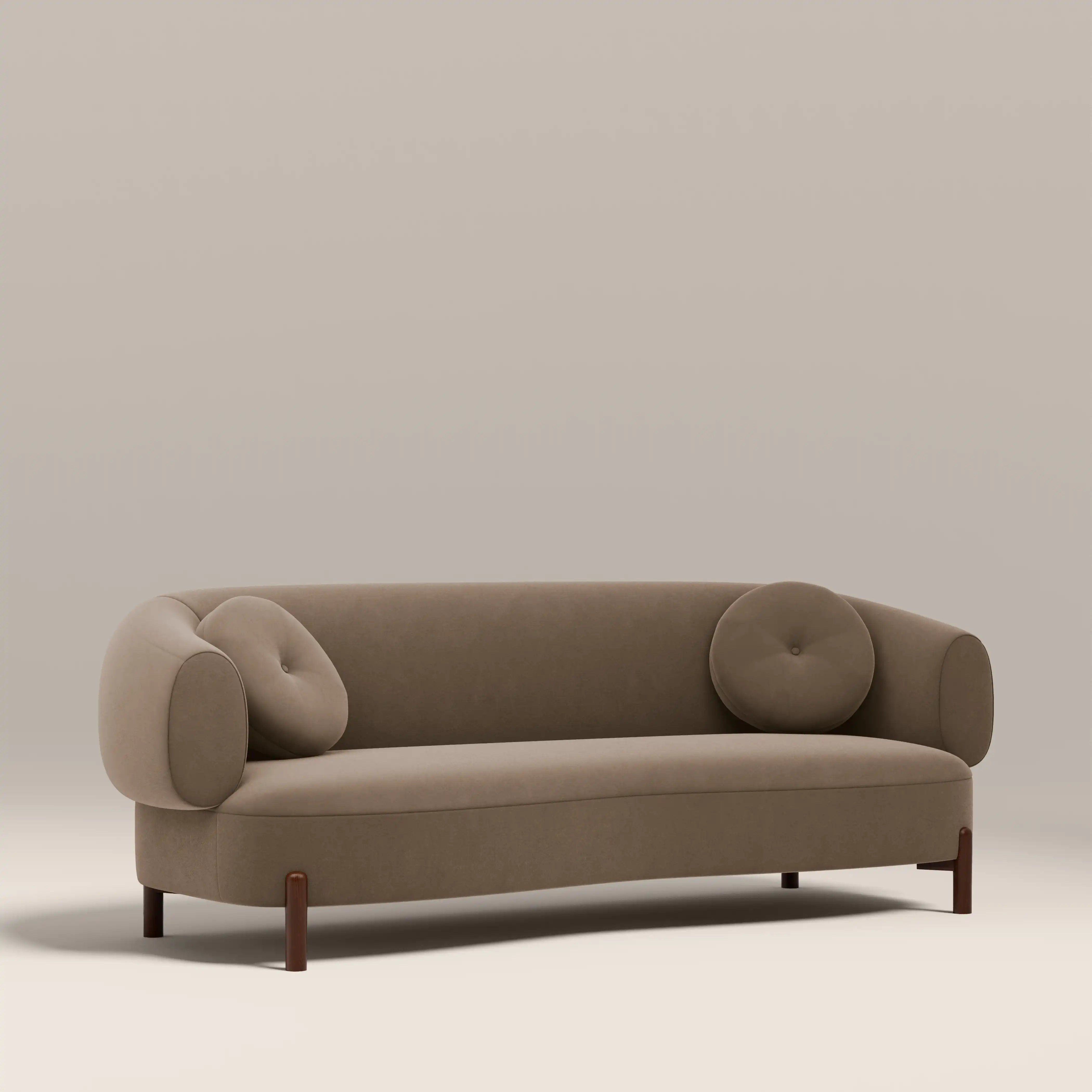 Hallfield 3 Seater Sofa | Truffle Brown Sustainable Mohair Velvet - Image 2