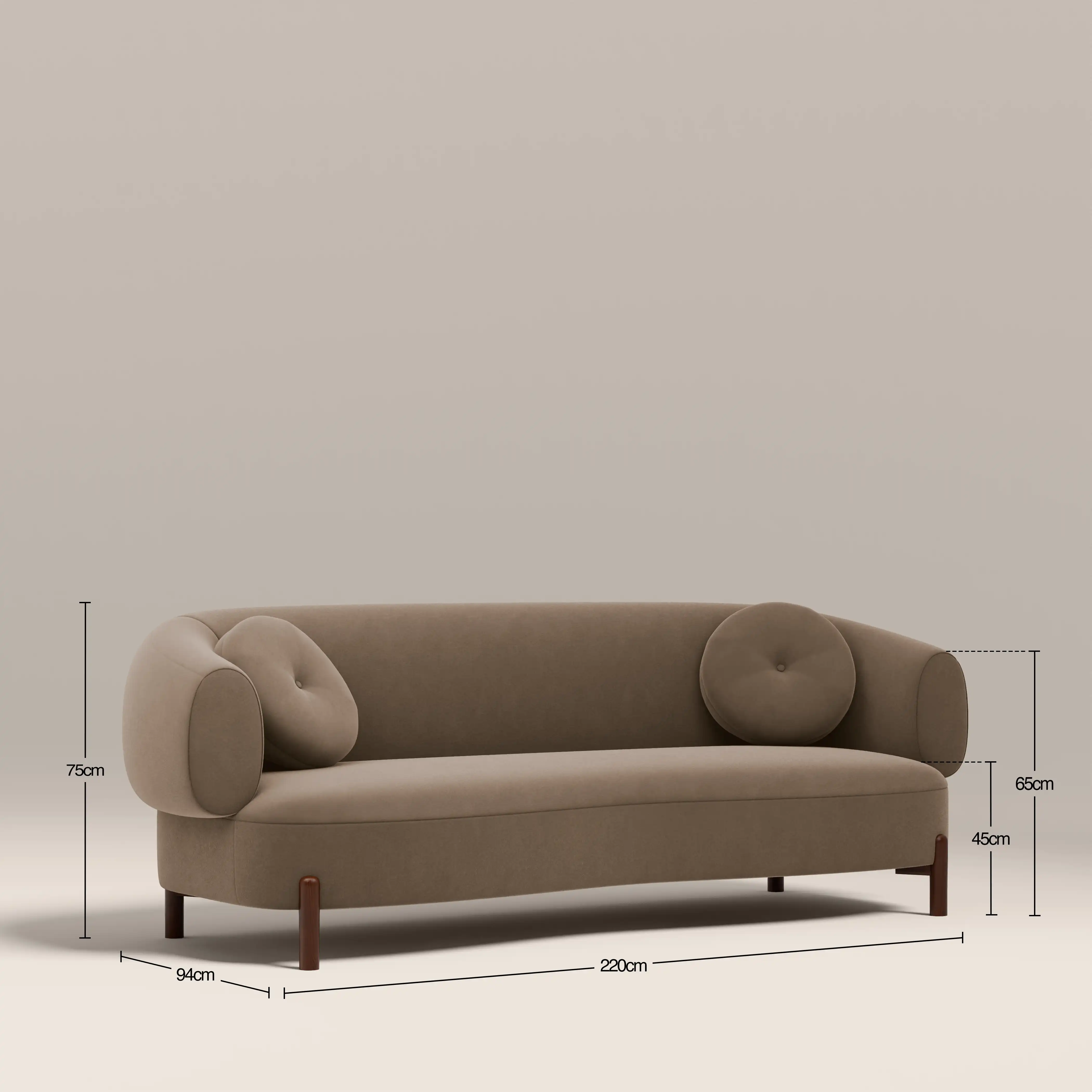 Hallfield 3 Seater Sofa | Truffle Brown Sustainable Mohair Velvet - Image 7