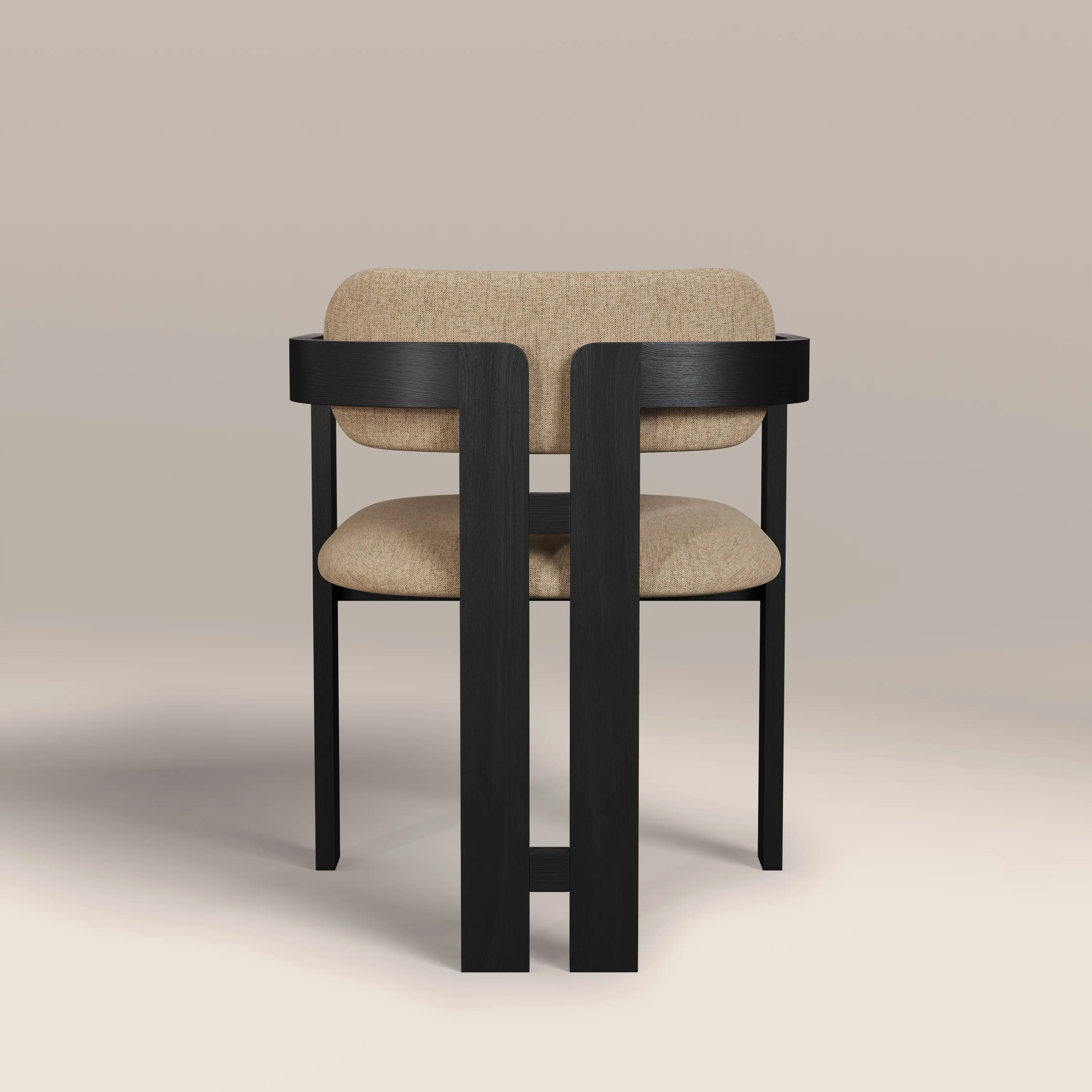 Hallie Wooden Carver Dining Chair | Latte Sustainable Fabric & Black - Image 7