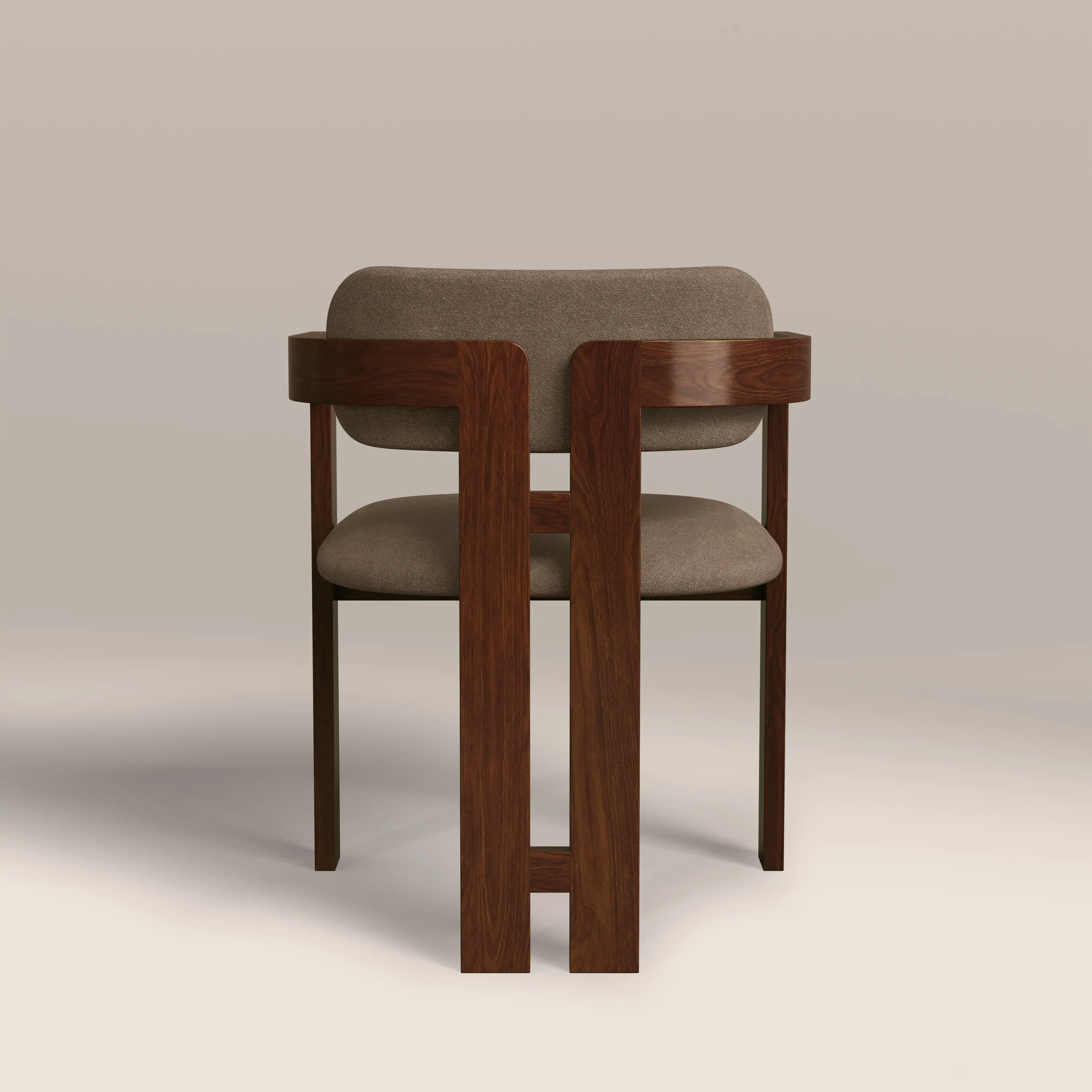 Hallie Wooden Carver Dining Chair | Truffle Brown Sustainable Mohair Velvet & Walnut - Image 7