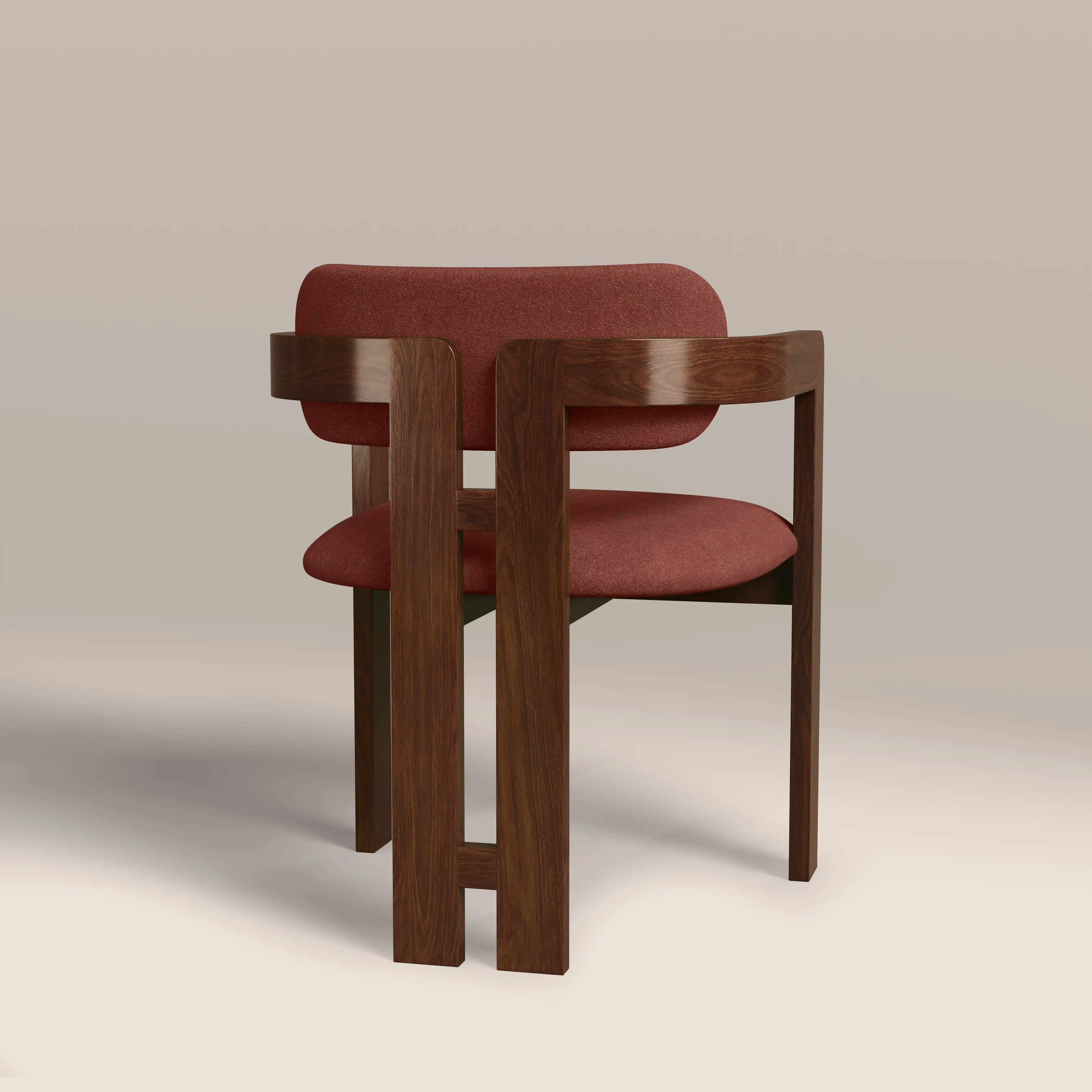 Hallie Wooden Carver Dining Chair | Rust Red Sustainable Velvet & Walnut - Image 6