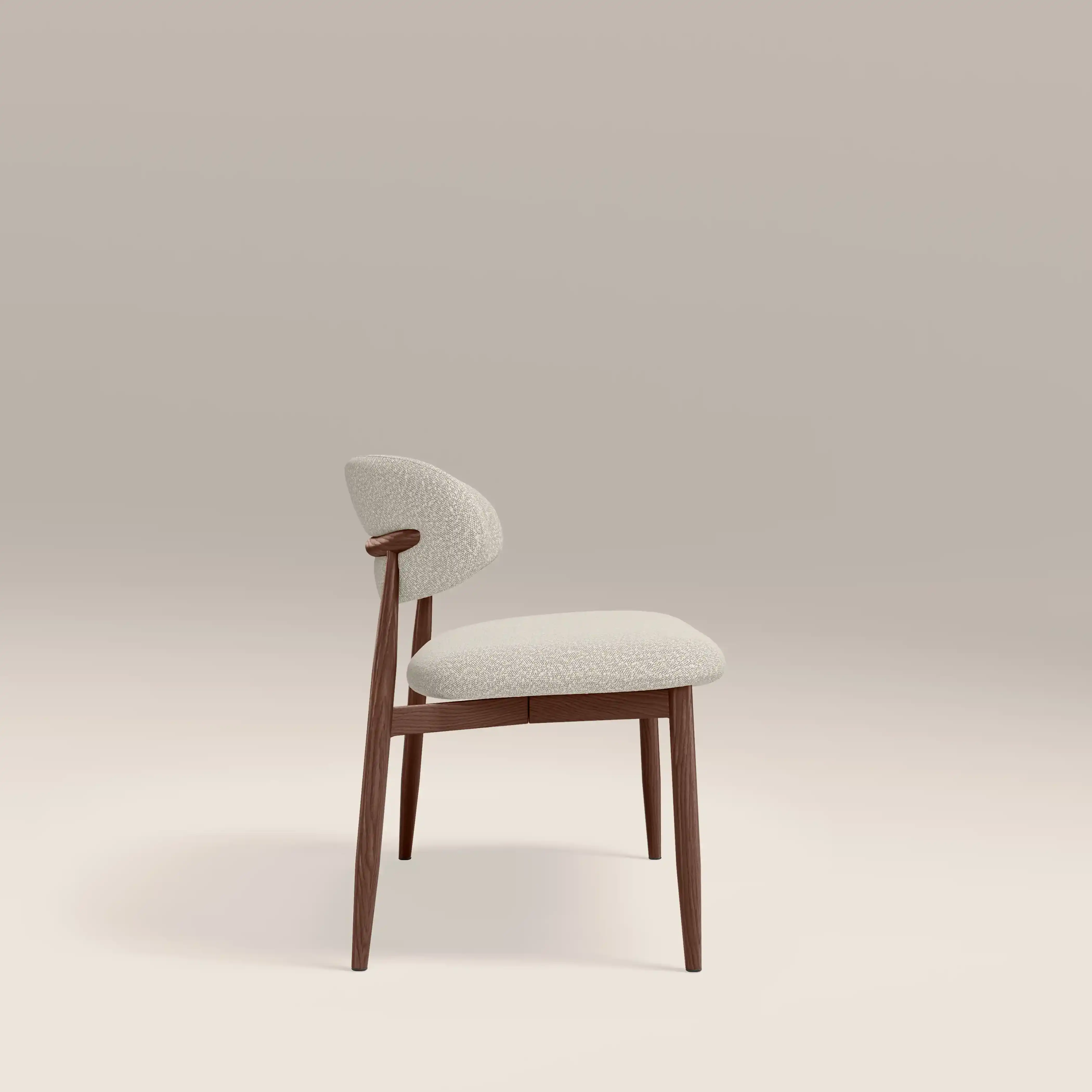 Halston 3 Seater Dining Bench | Speckled Stone Sustainable Boucle & Walnut - Image 4