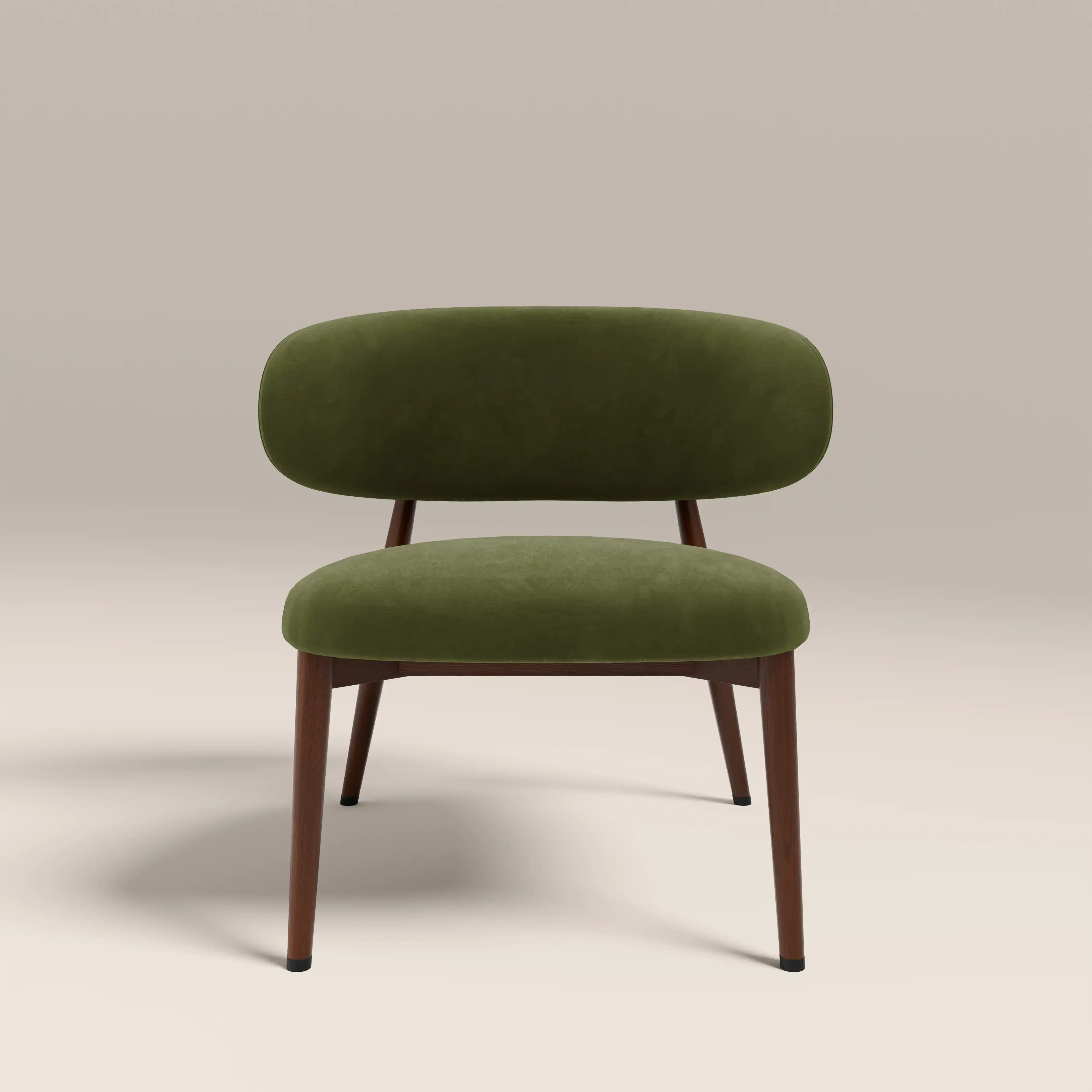 Halston Accent Chair | Olive Green Sustainable Velvet & Walnut - Image 2