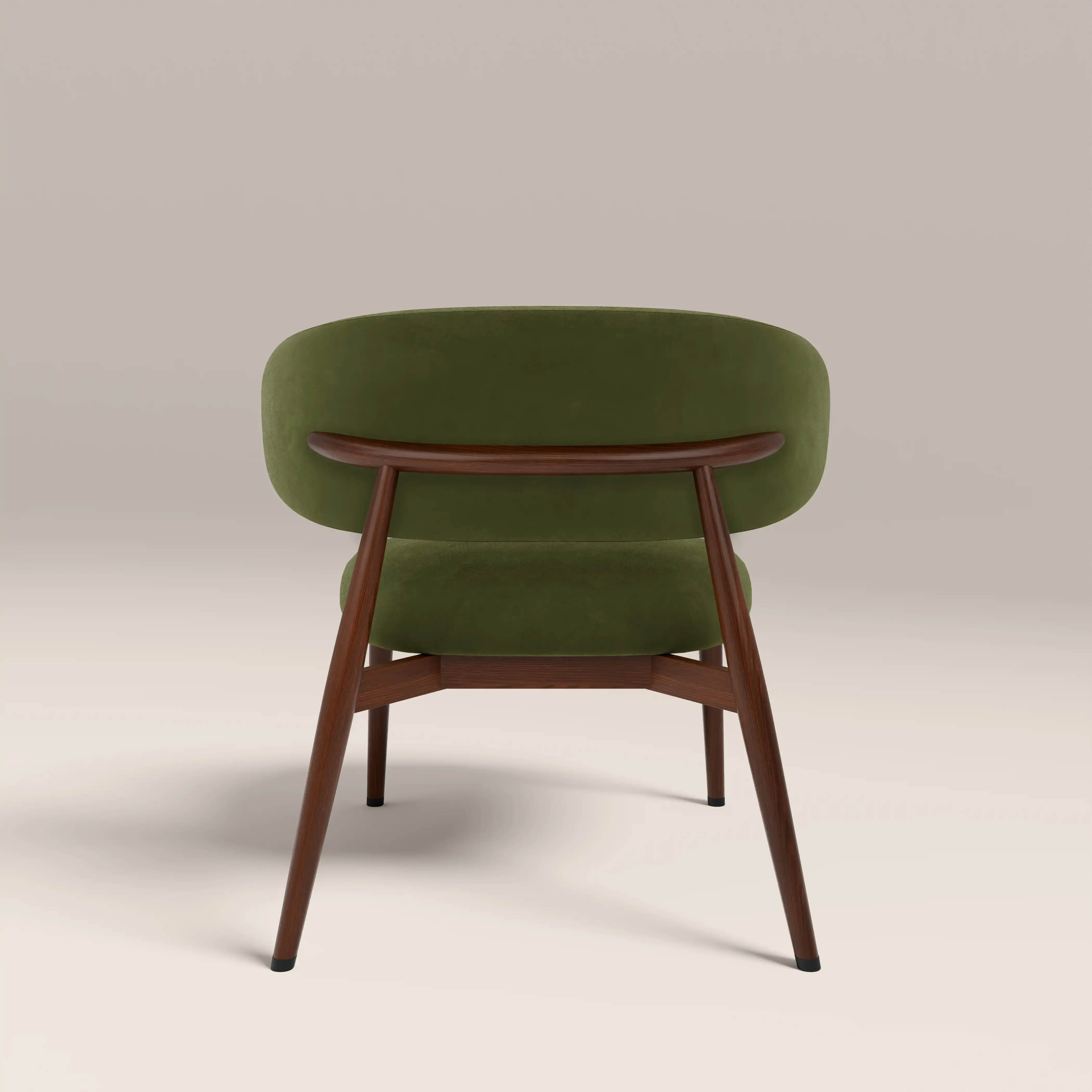 Halston Accent Chair | Olive Green Sustainable Velvet & Walnut - Image 6