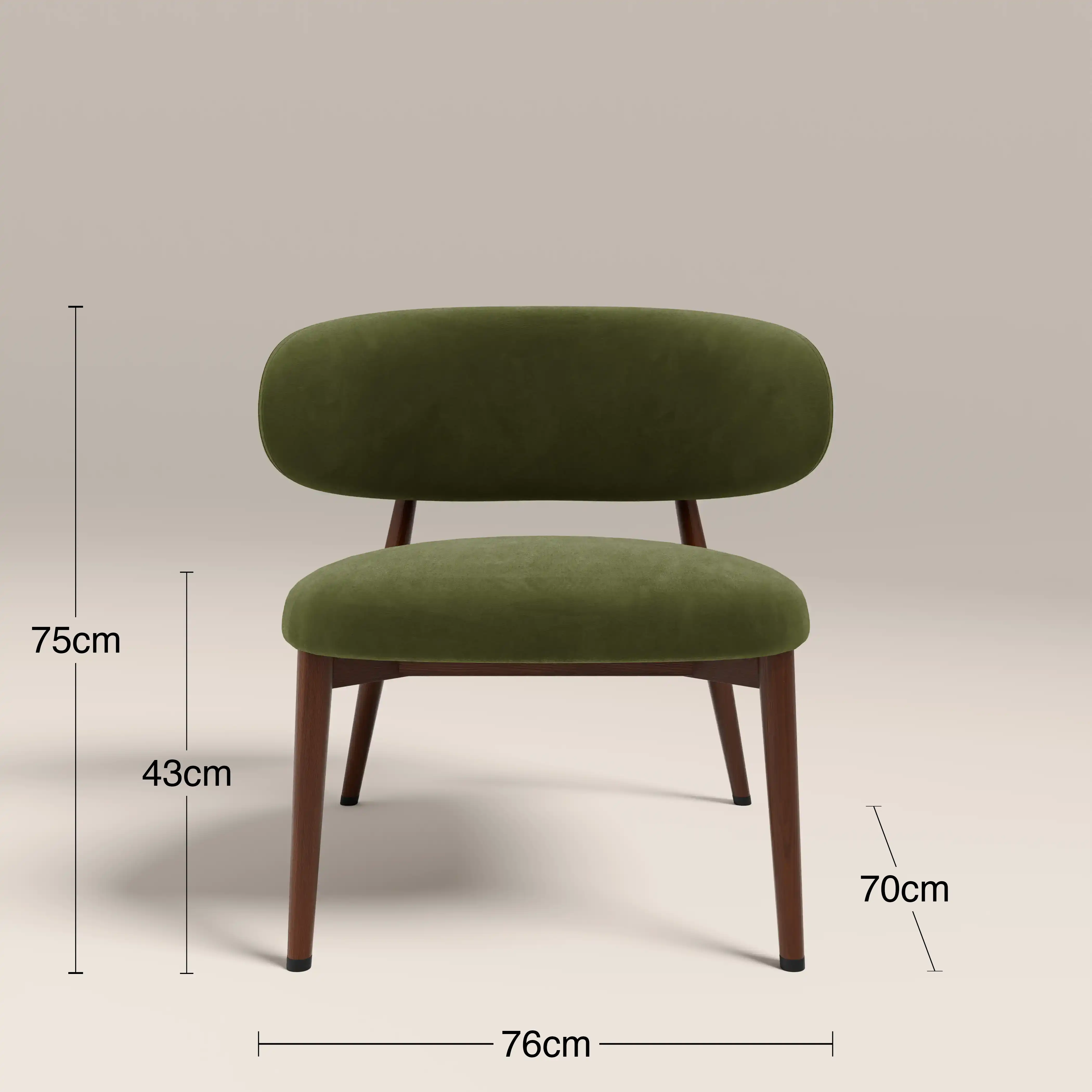 Halston Accent Chair | Olive Green Sustainable Velvet & Walnut - Image 7