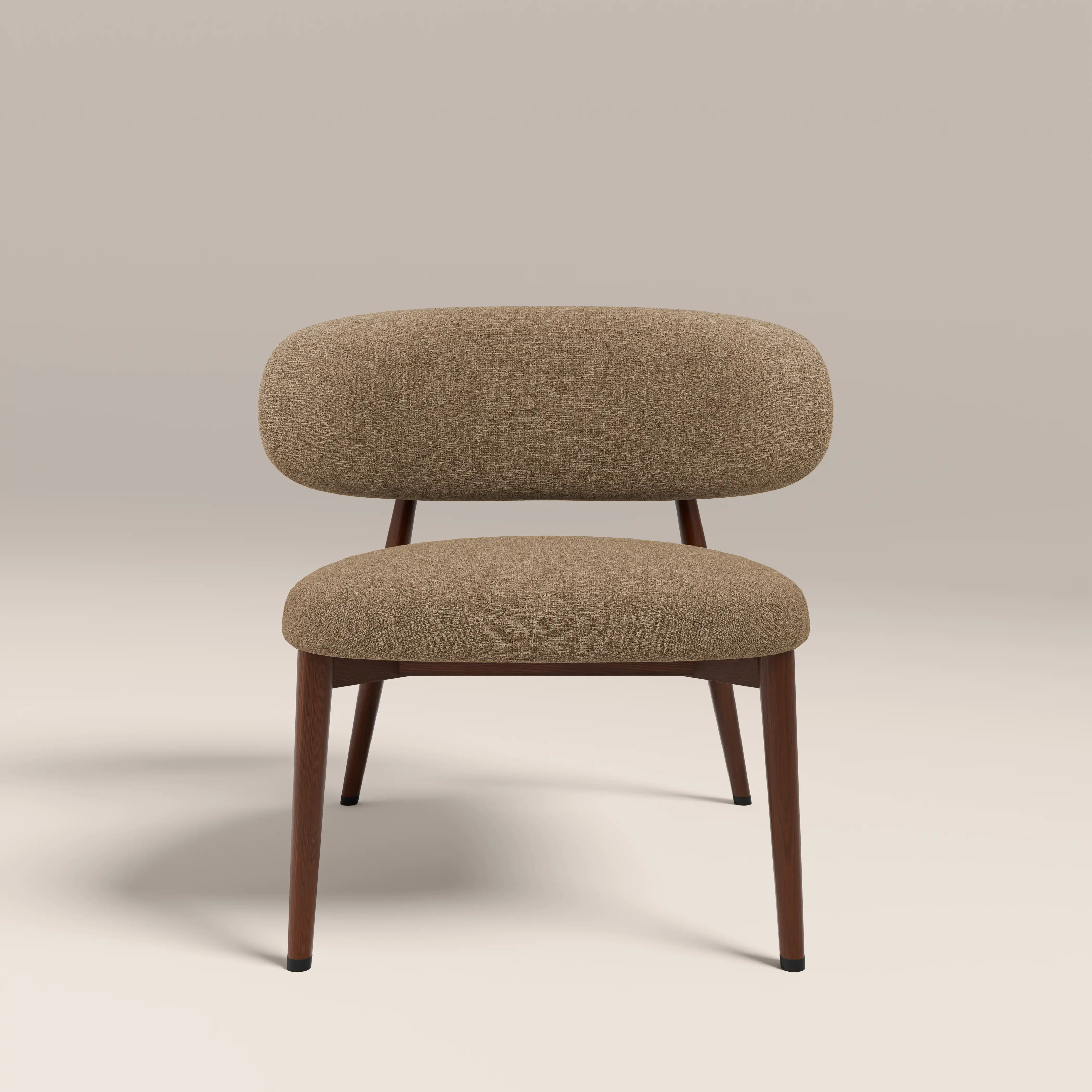 Halston Accent Chair | Speckled Cappuccino Boucle & Walnut - Image 2