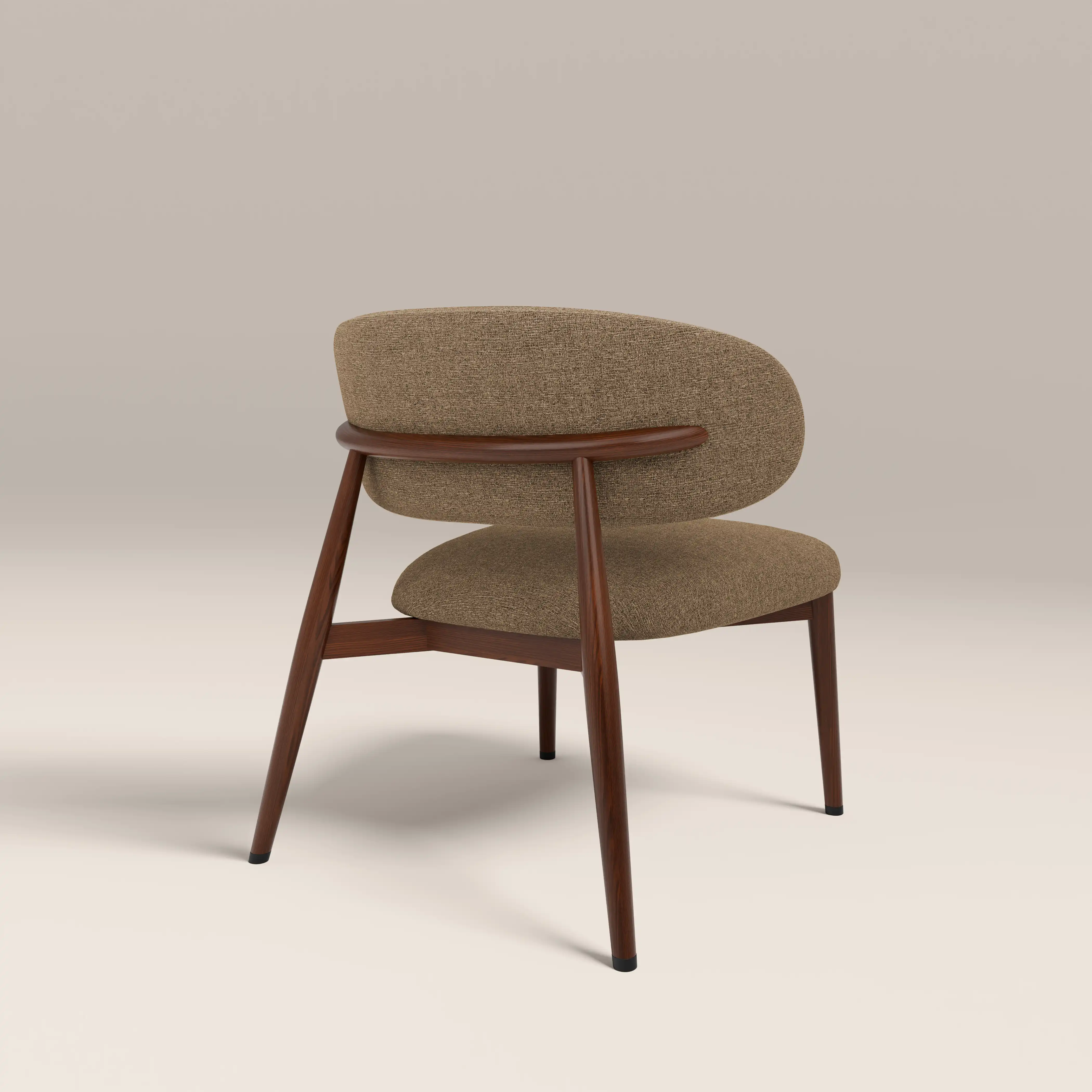Halston Accent Chair | Speckled Cappuccino Boucle & Walnut - Image 5