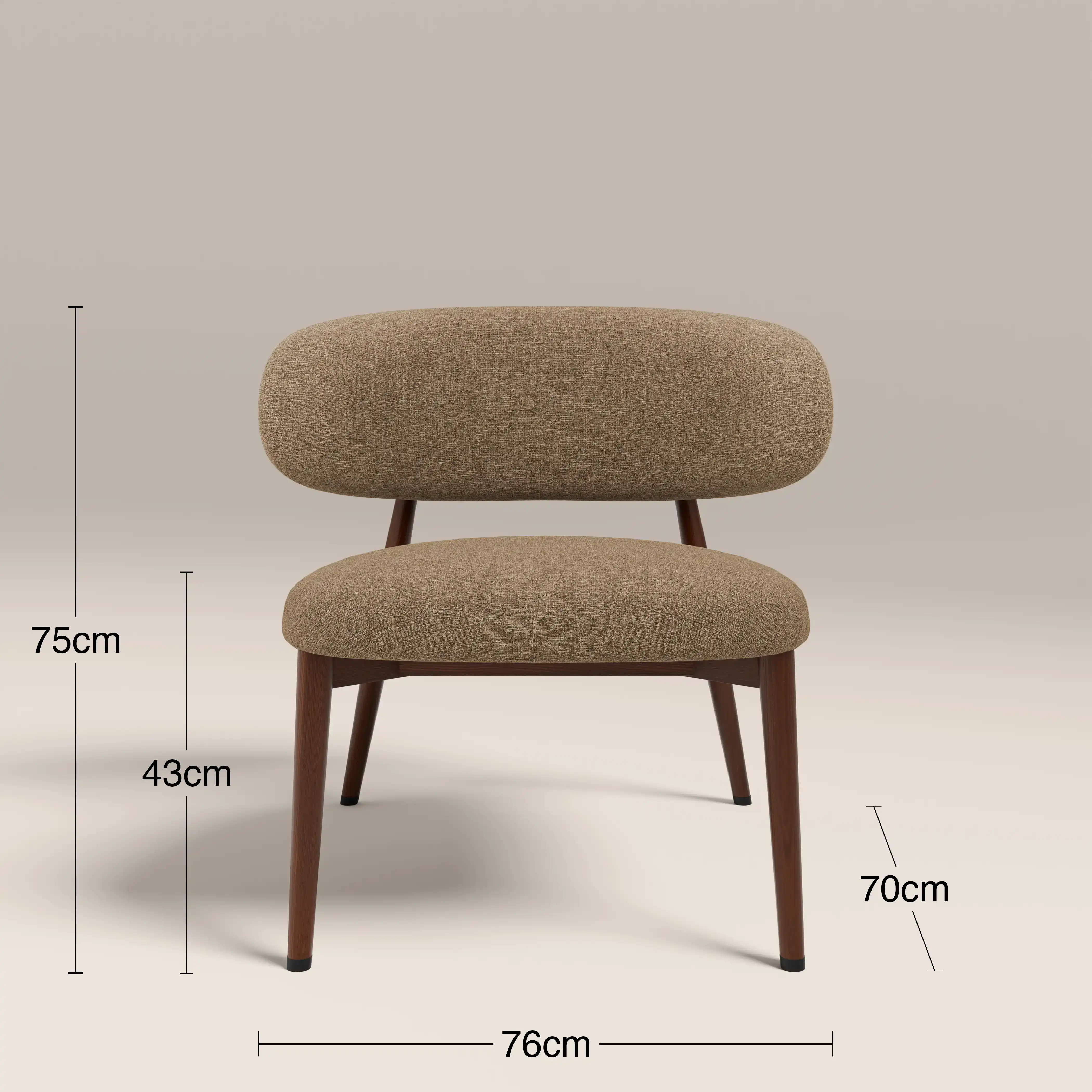 Halston Accent Chair | Speckled Cappuccino Boucle & Walnut - Image 7