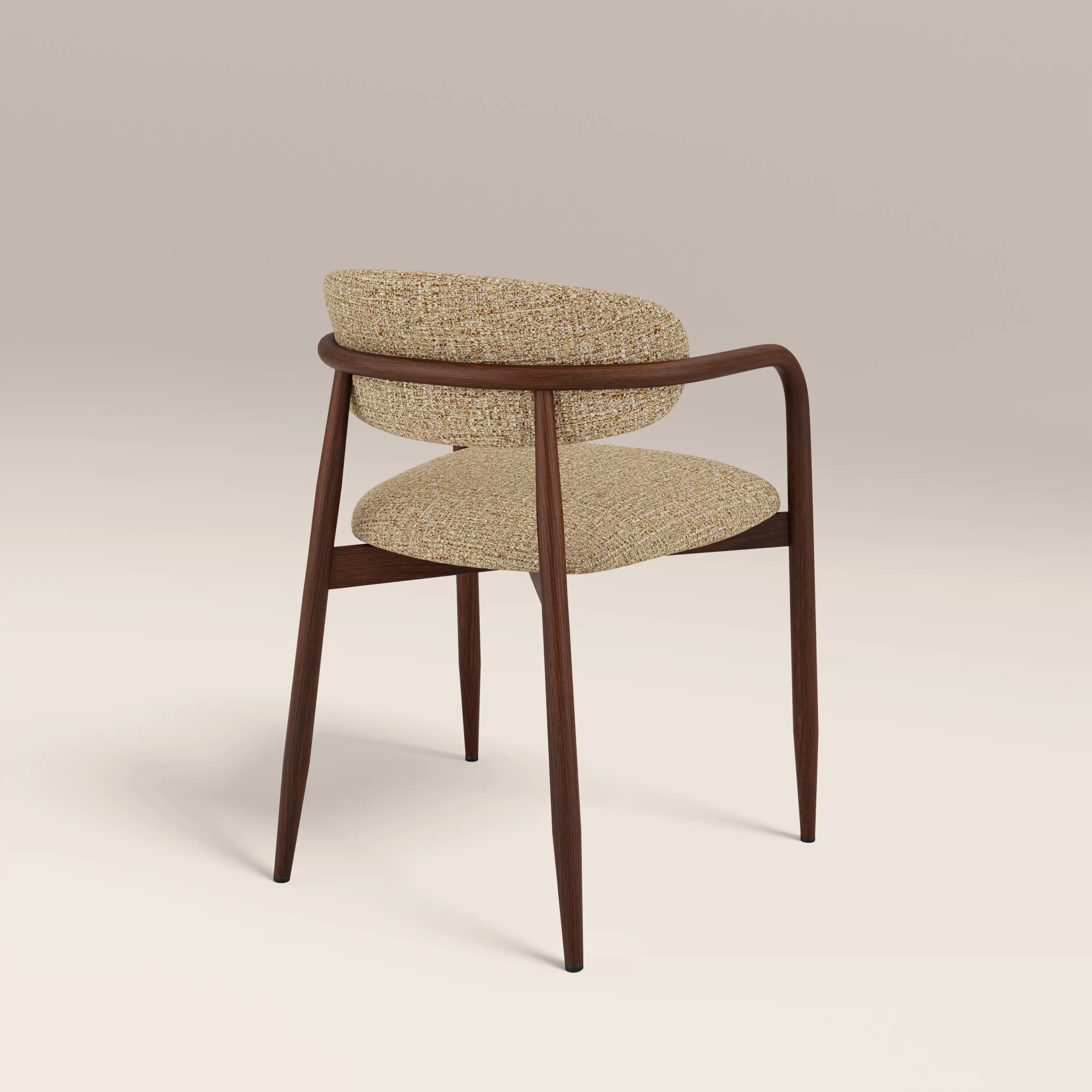Halston Carver Dining Chair | Speckled Latte Boucle & Walnut - Image 6