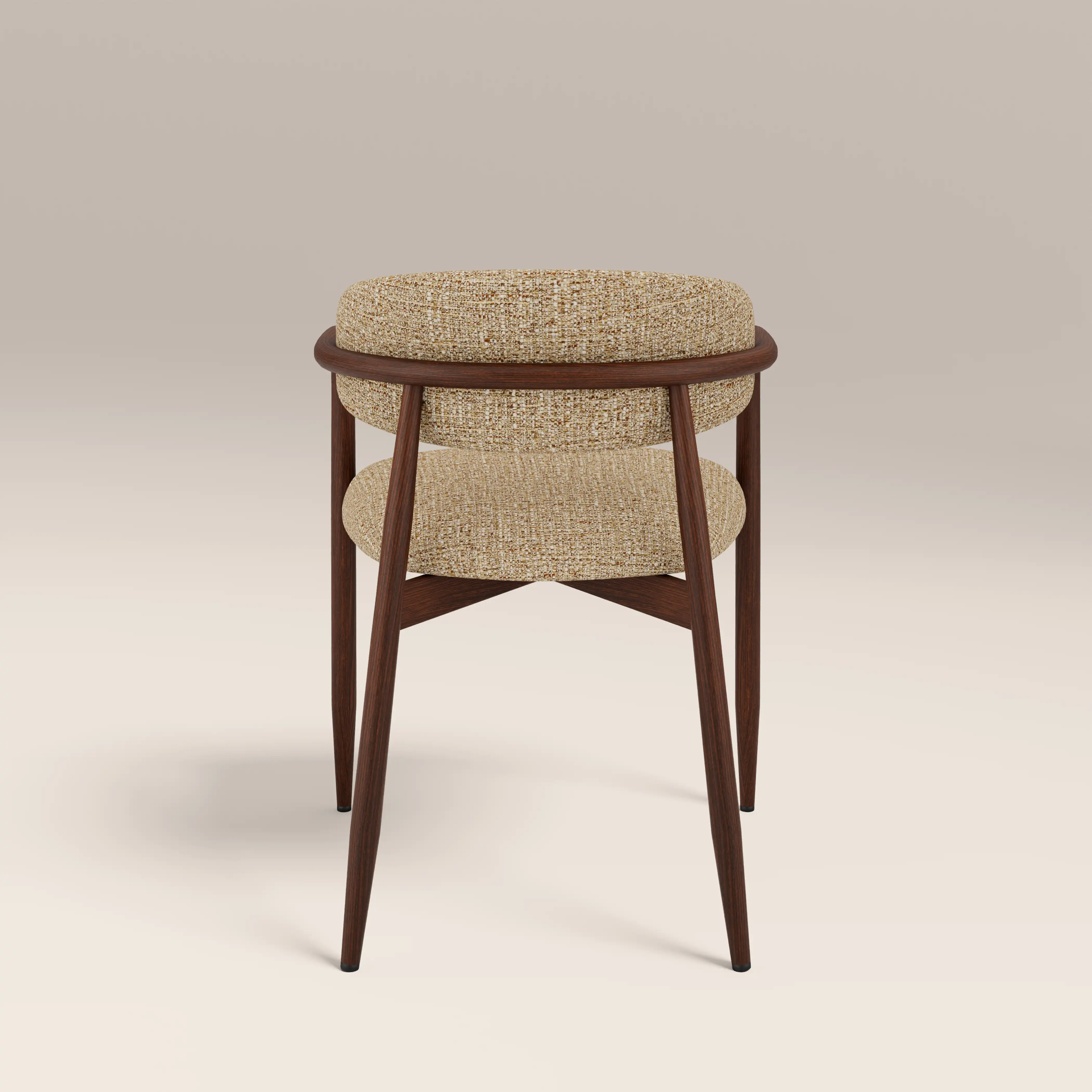 Halston Carver Dining Chair | Speckled Latte Boucle & Walnut - Image 7