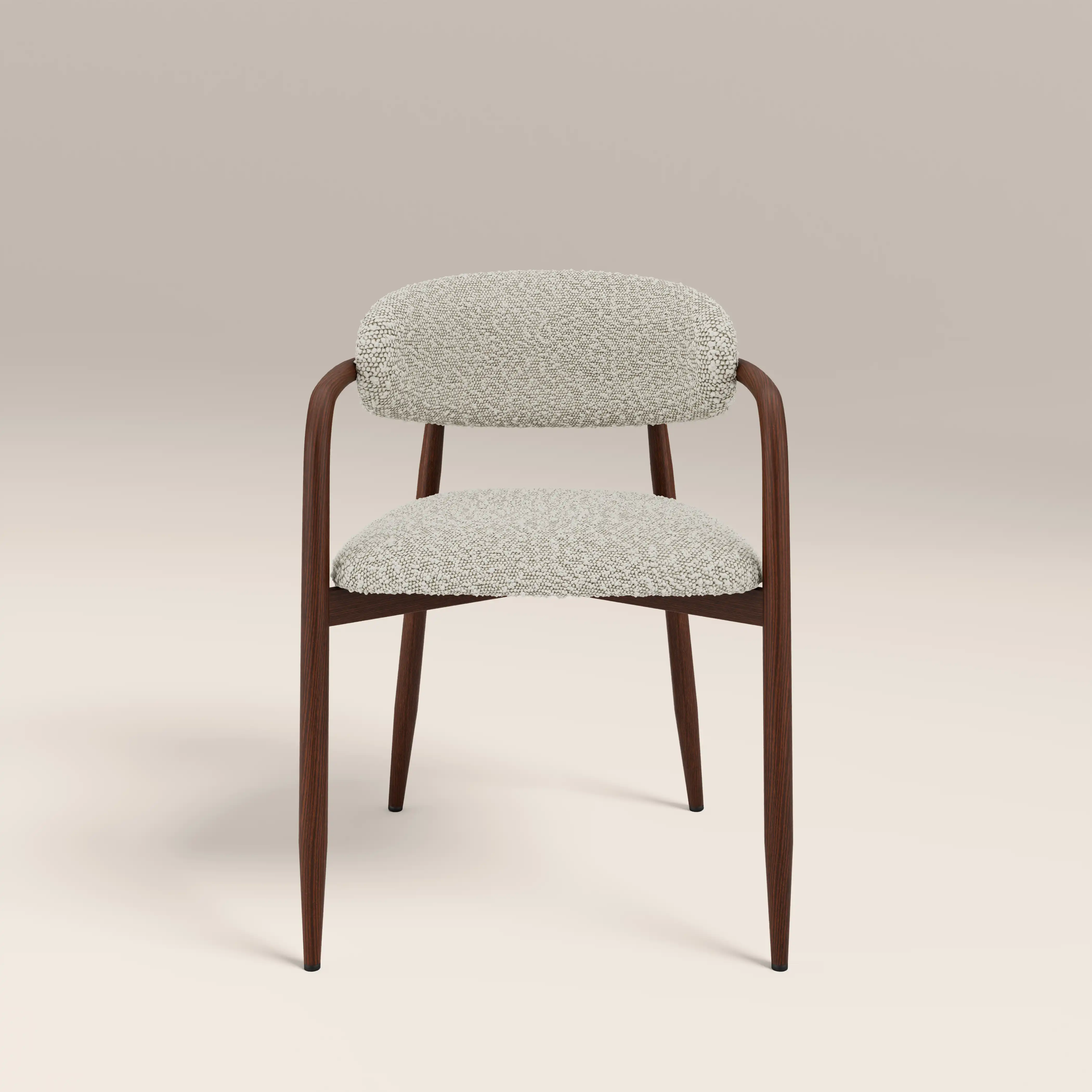 Halston Carver Dining Chair | Speckled Stone Sustainable Boucle & Walnut - Image 3