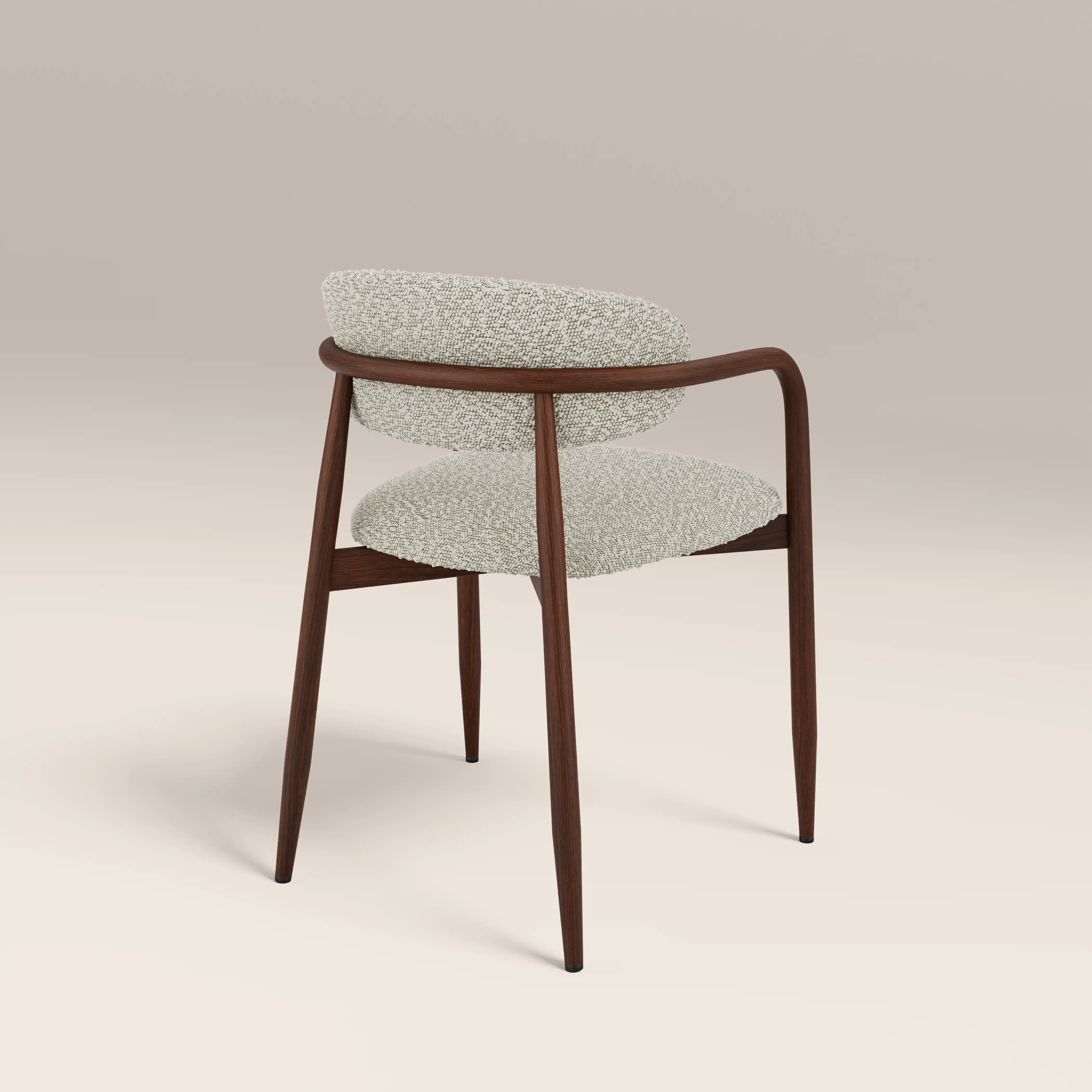 Halston Carver Dining Chair | Speckled Stone Sustainable Boucle & Walnut - Image 6