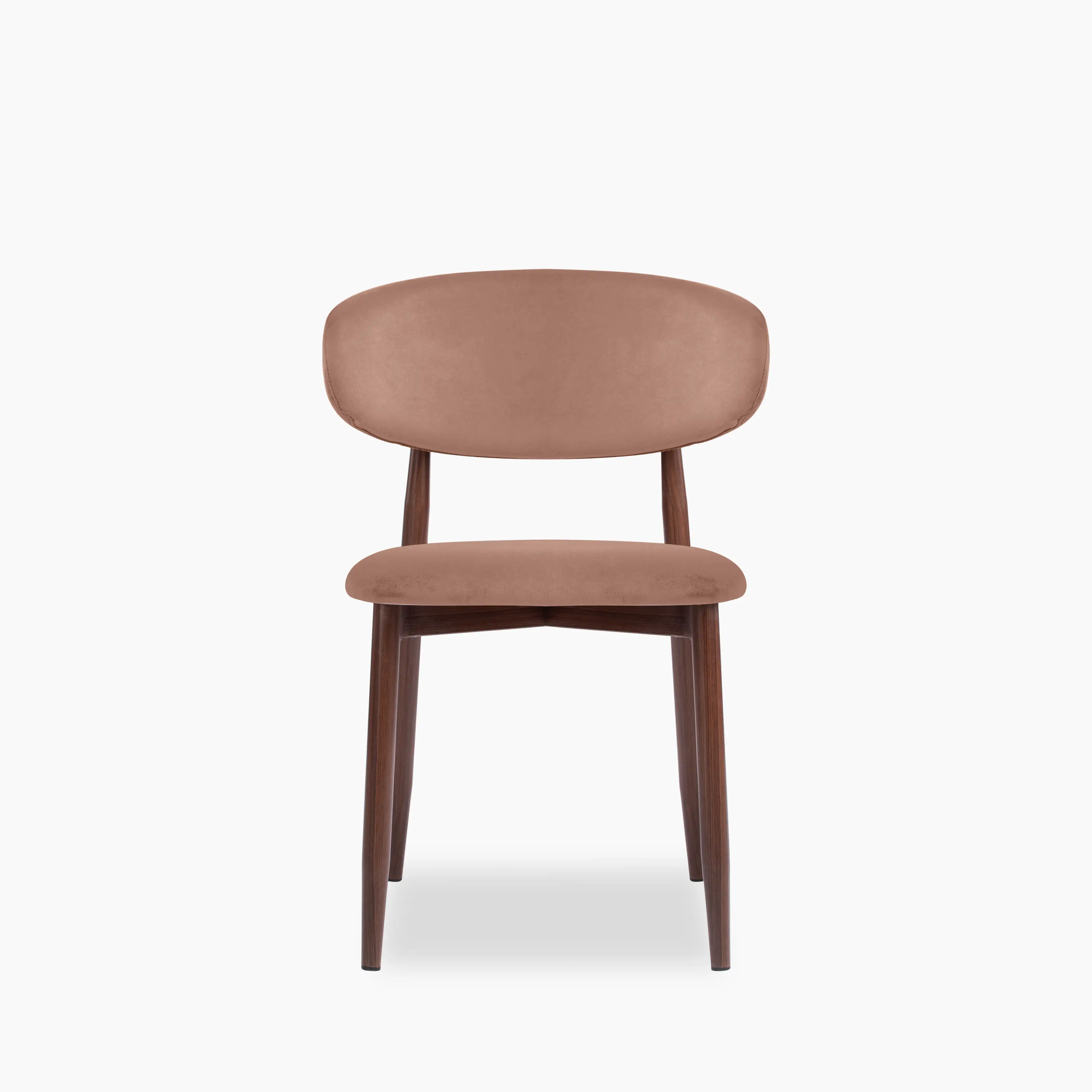 Halston Dining Chair | Blush Pink Sustainable Velvet & Walnut - Image 2
