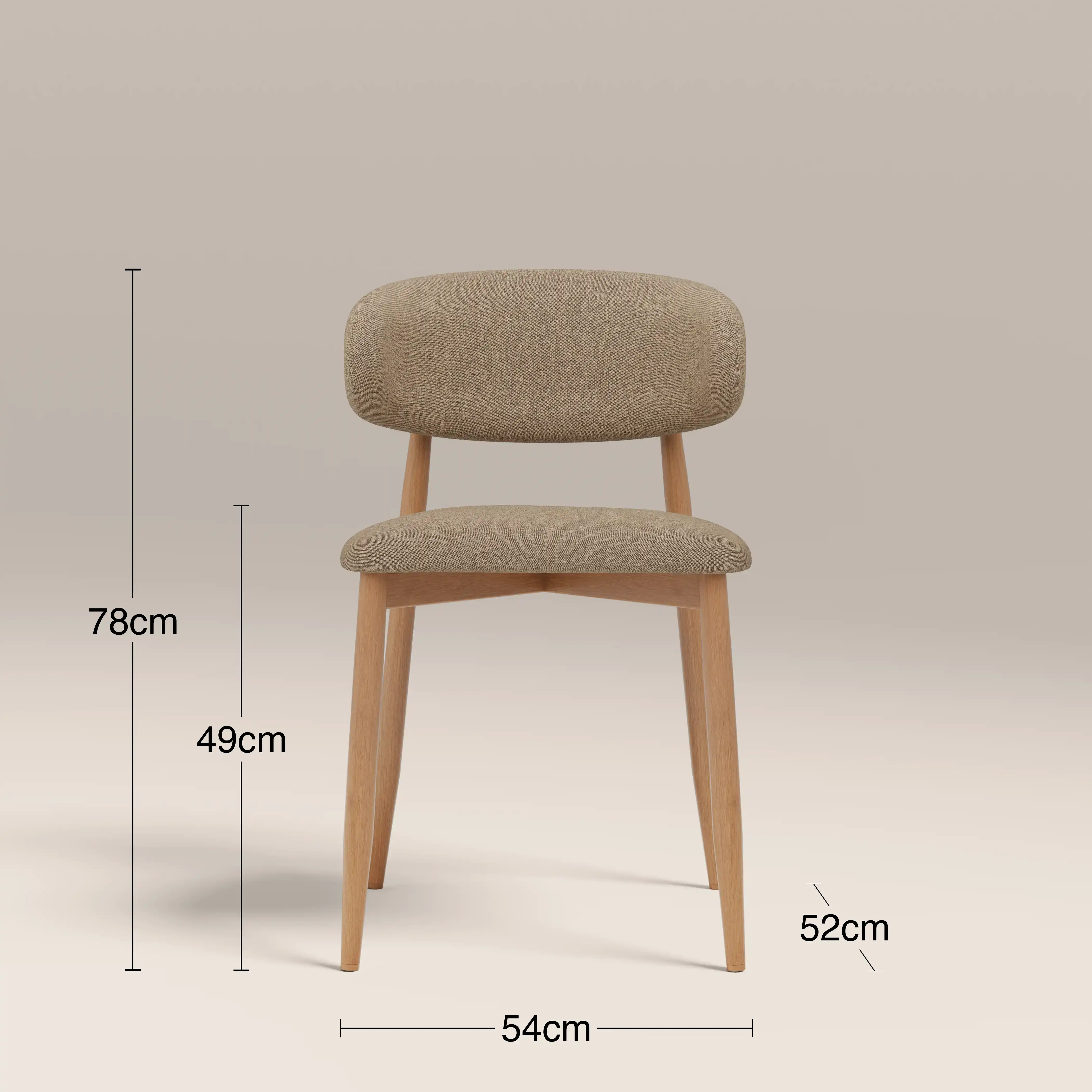 Halston Dining Chair | Latte Sustainable Fabric & Oak - Image 7