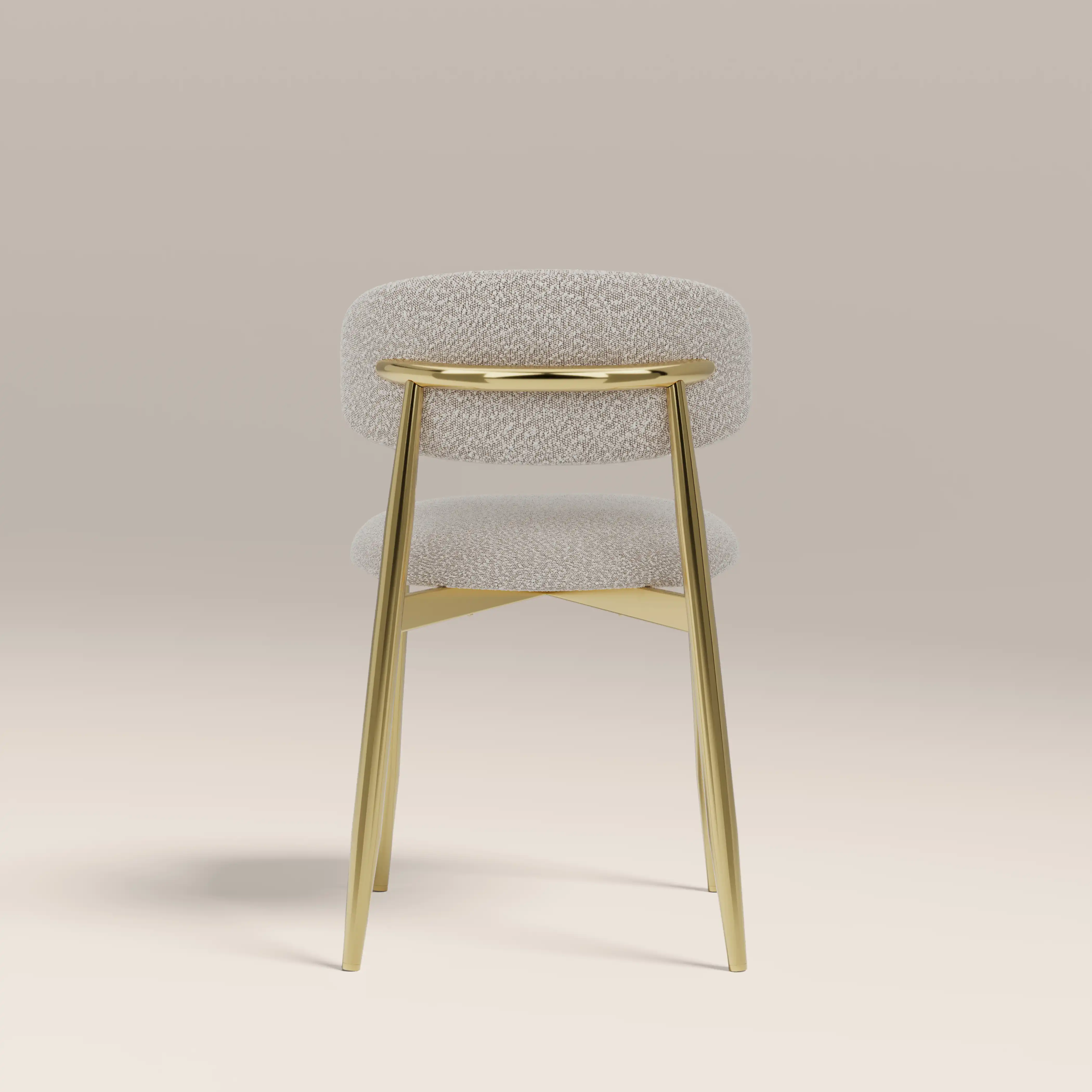 Halston Dining Chair | Speckled Stone Sustainable Boucle & Brass - Image 7