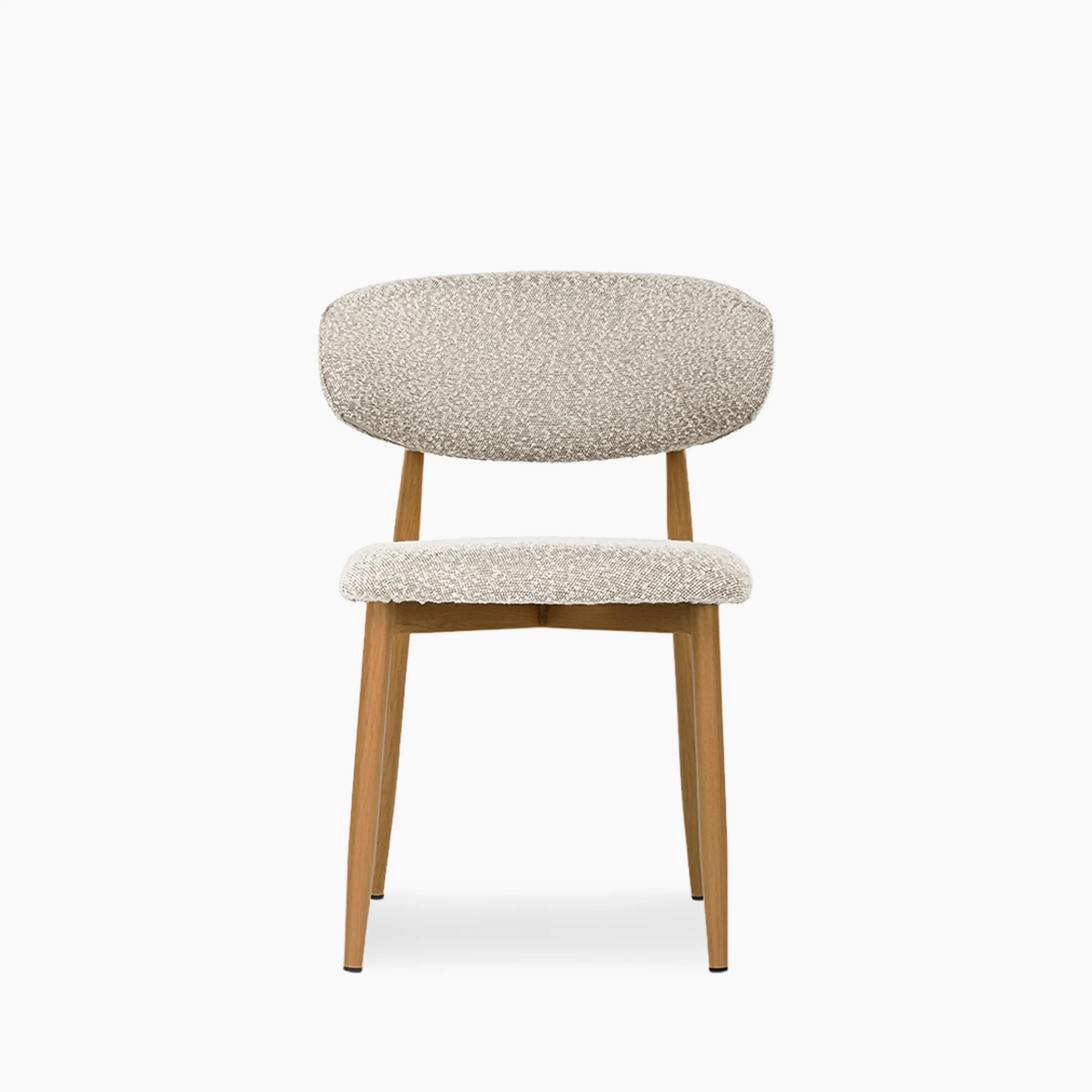 Halston Dining Chair | Speckled Stone Sustainable Boucle & Oak - Image 4