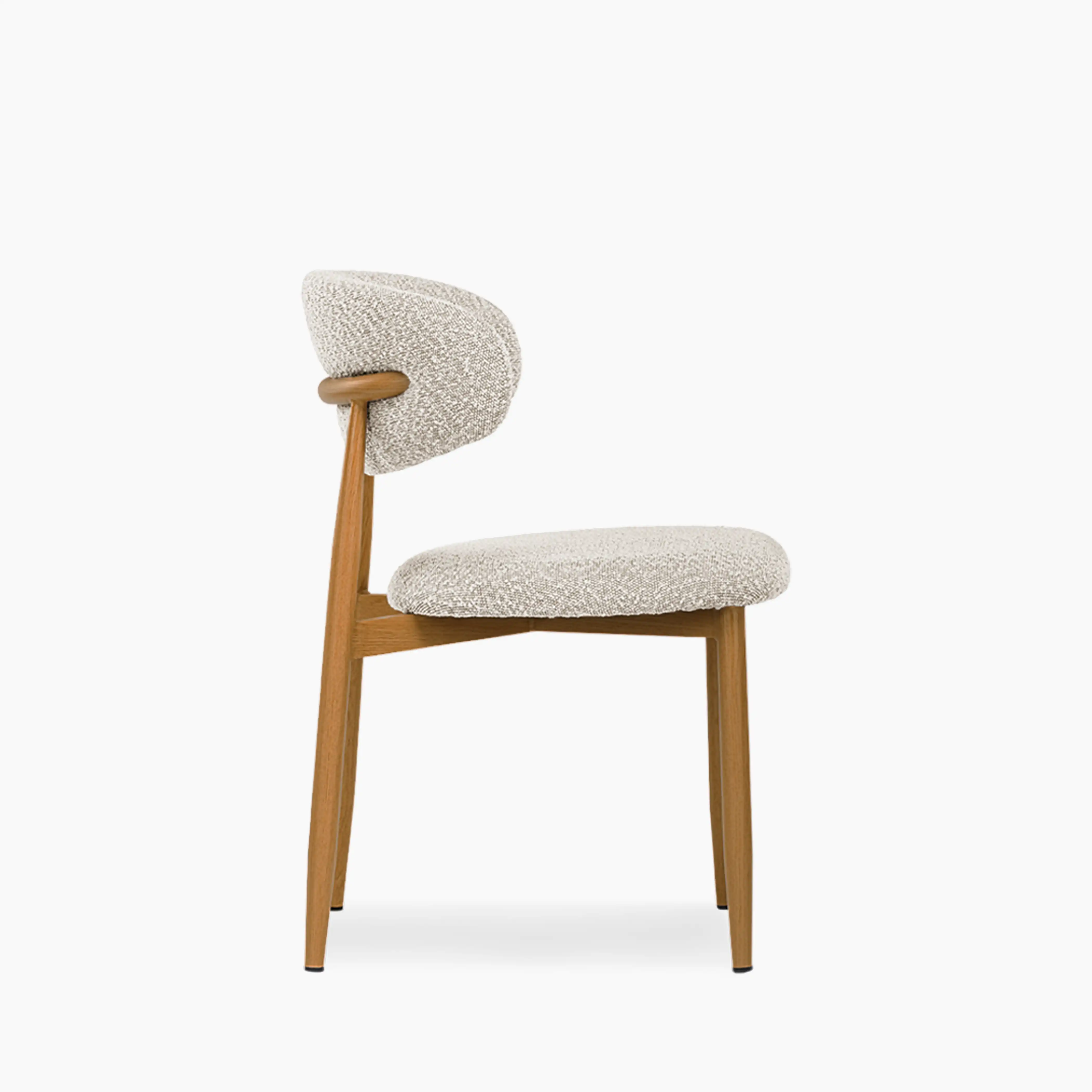 Halston Dining Chair | Speckled Stone Sustainable Boucle & Oak - Image 5