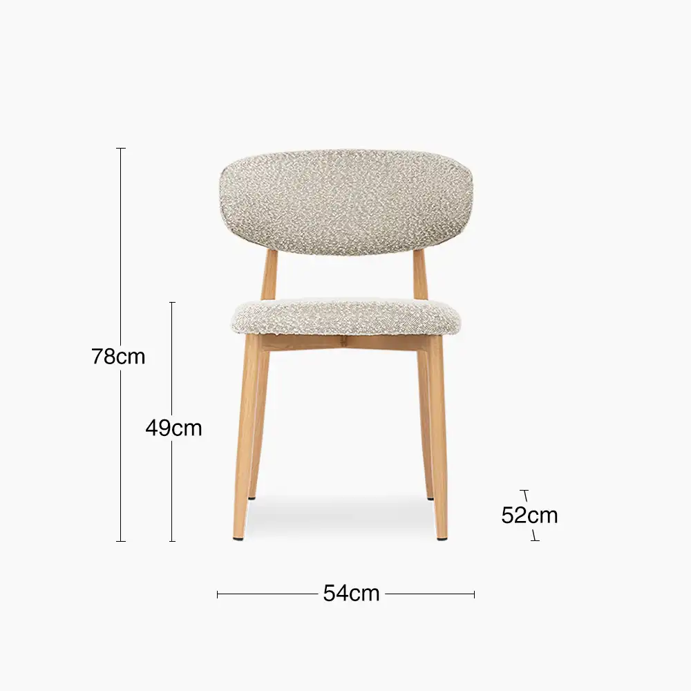 Halston Dining Chair | Speckled Stone Sustainable Boucle & Oak - Image 8