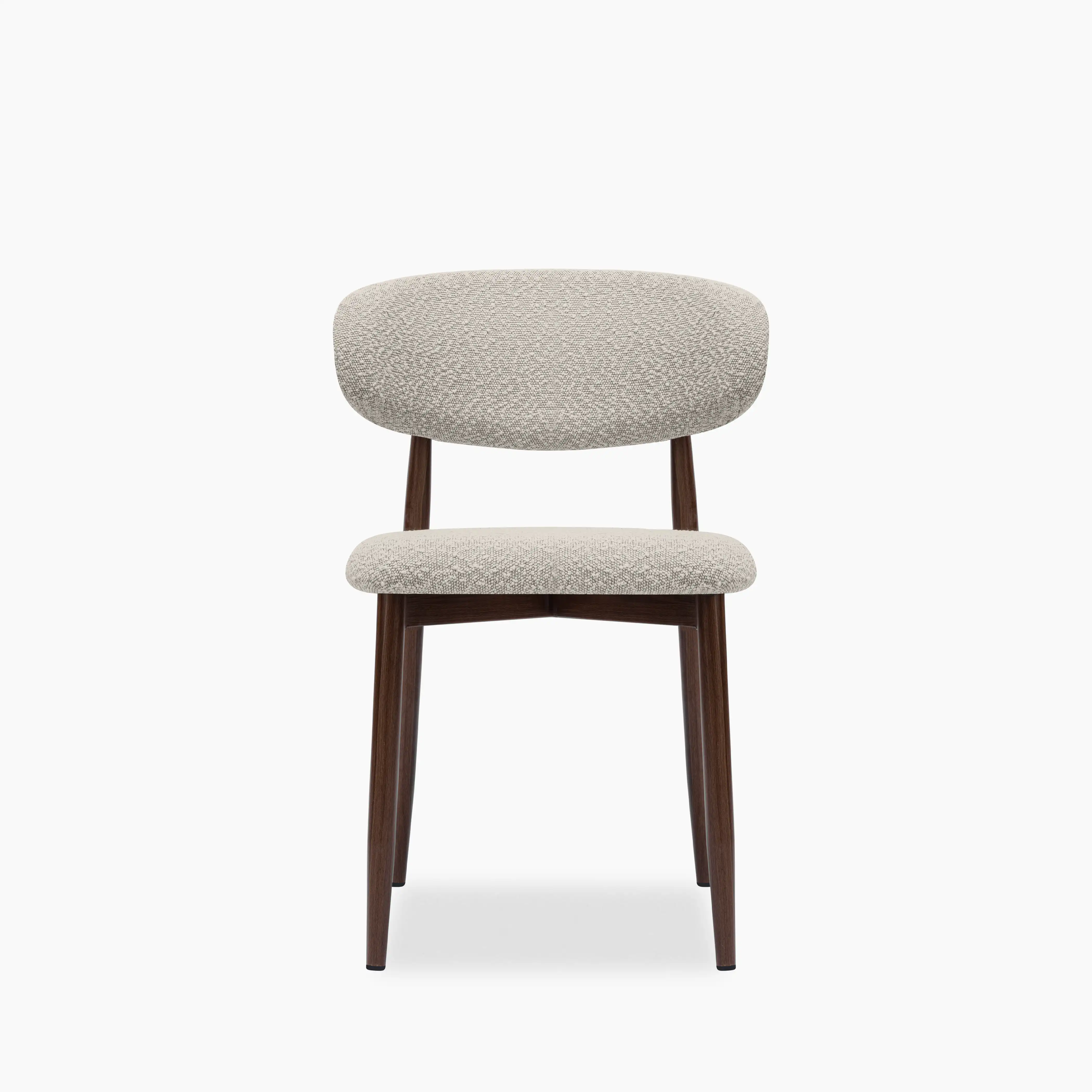 Halston Dining Chair | Speckled Stone Sustainable Boucle & Walnut - Image 4