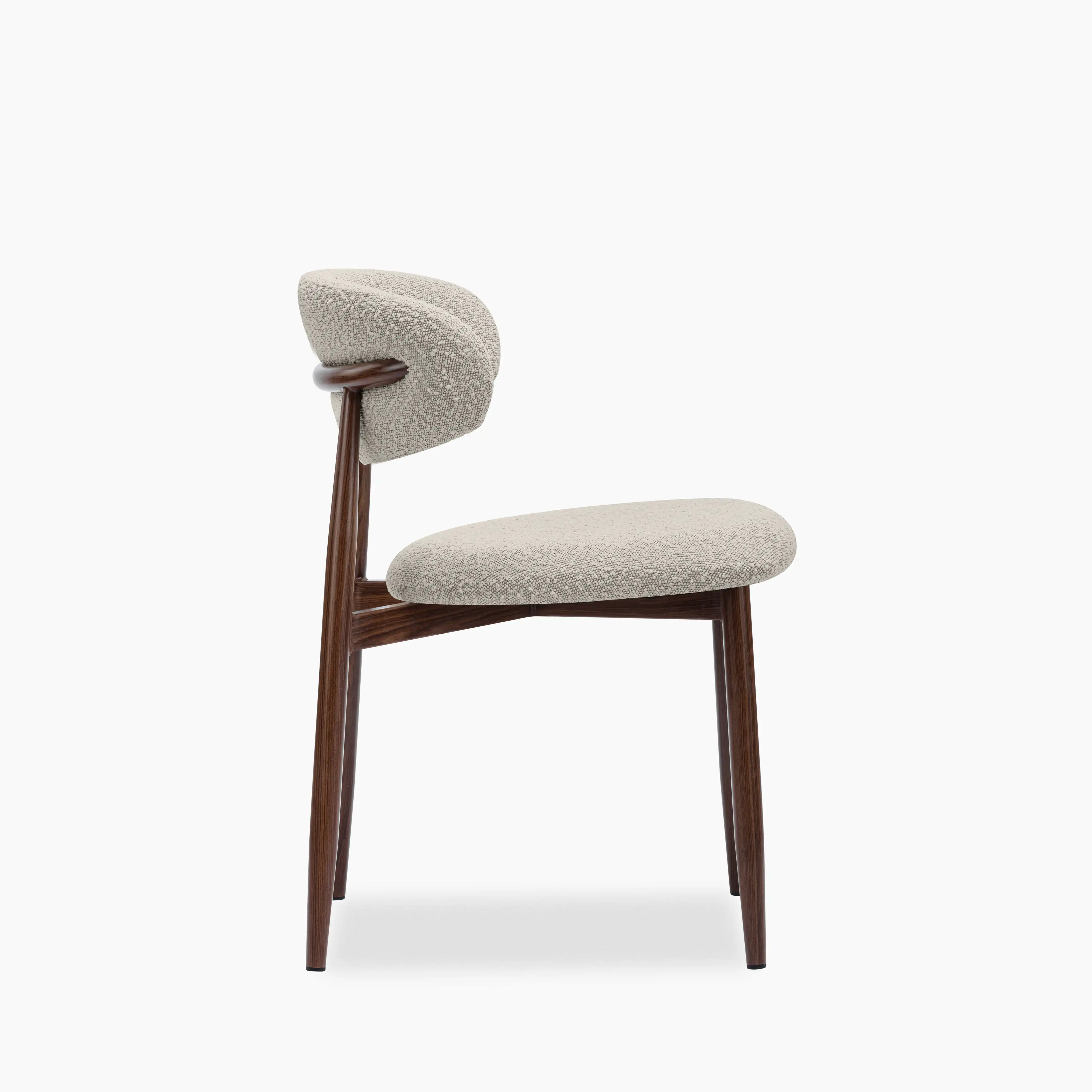Halston Dining Chair | Speckled Stone Sustainable Boucle & Walnut - Image 5