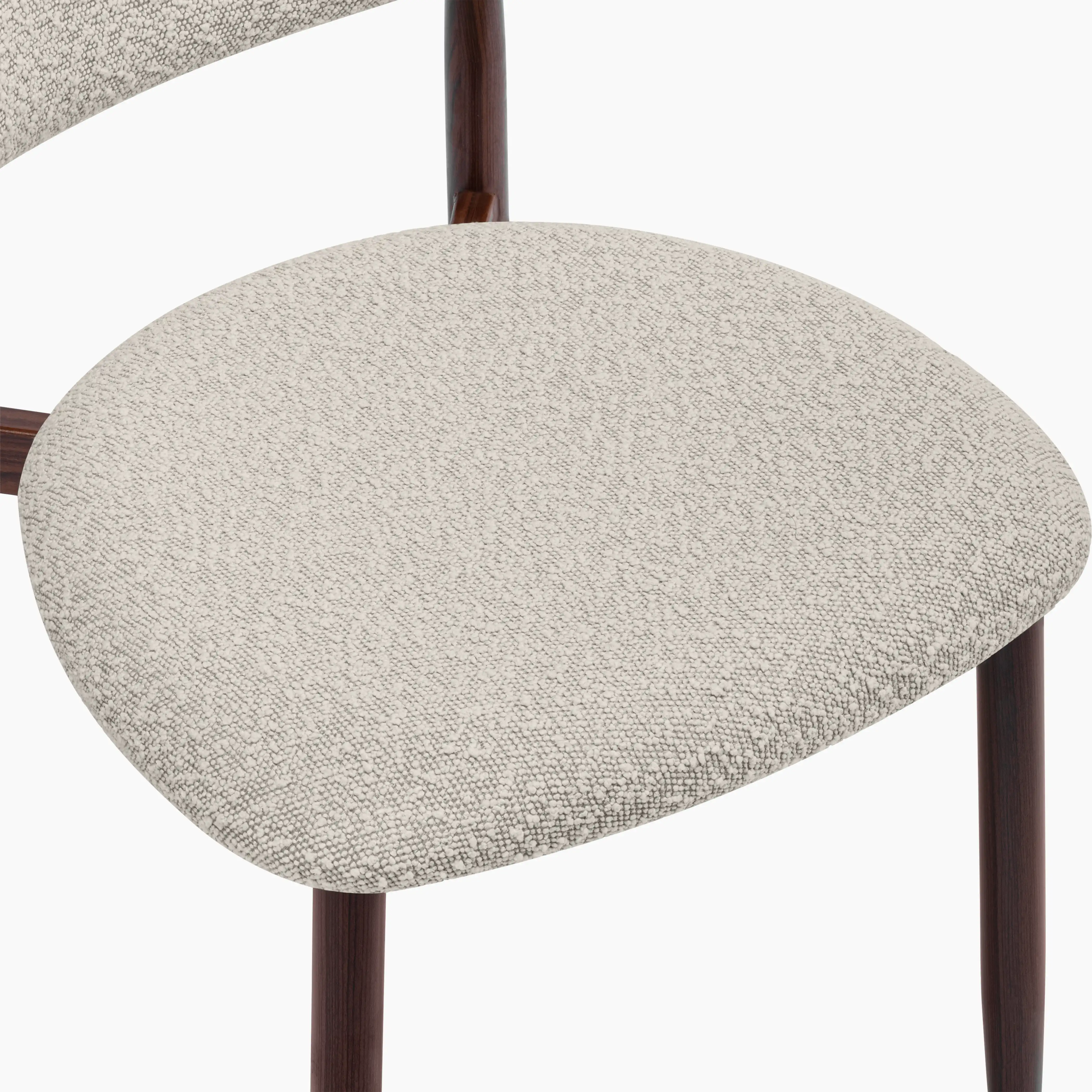 Halston Dining Chair | Speckled Stone Sustainable Boucle & Walnut - Image 8